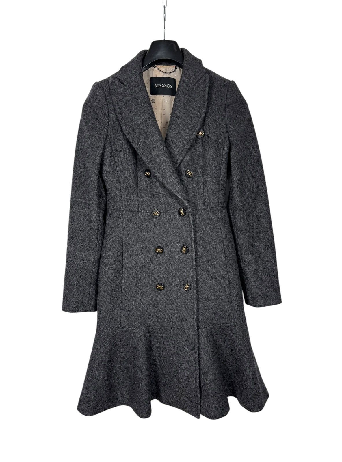 MAX&Co. Max&Co Wool Coat Pleated Double-Breasted size US2 IT38 Size XS / US 0-2 / IT 36-38 - 10 Thumbnail