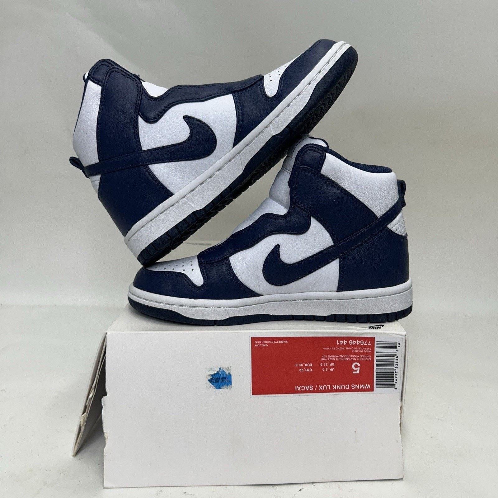 Nike Sacai x NikeLab Dunk Lux “Midnight Navy” 776446-441 Size US 5 / IT 35 - 3 Thumbnail