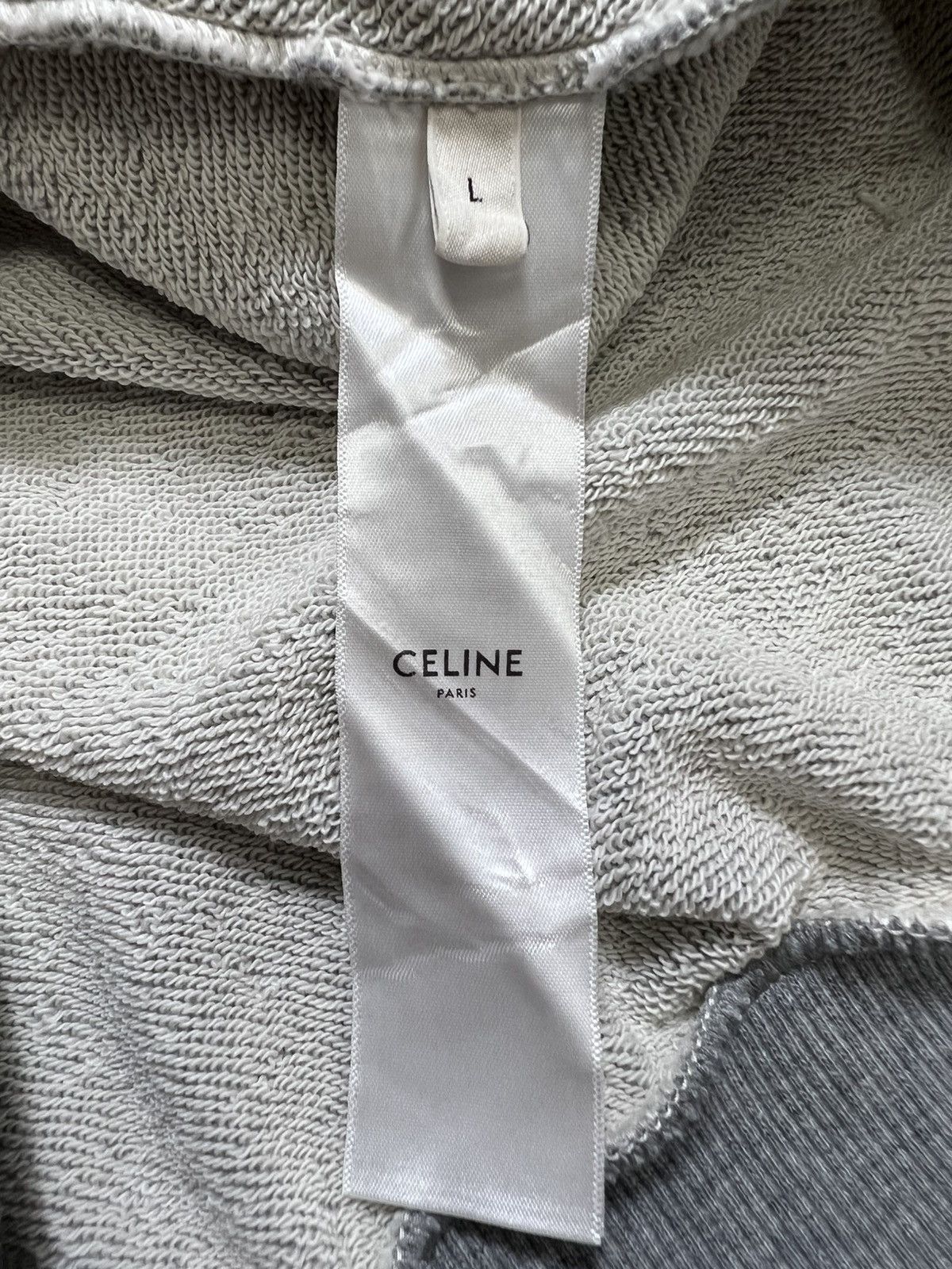 Celine Celine - Grey Triomphe Hoodie Size L / US 10 / IT 46 - 13 Thumbnail