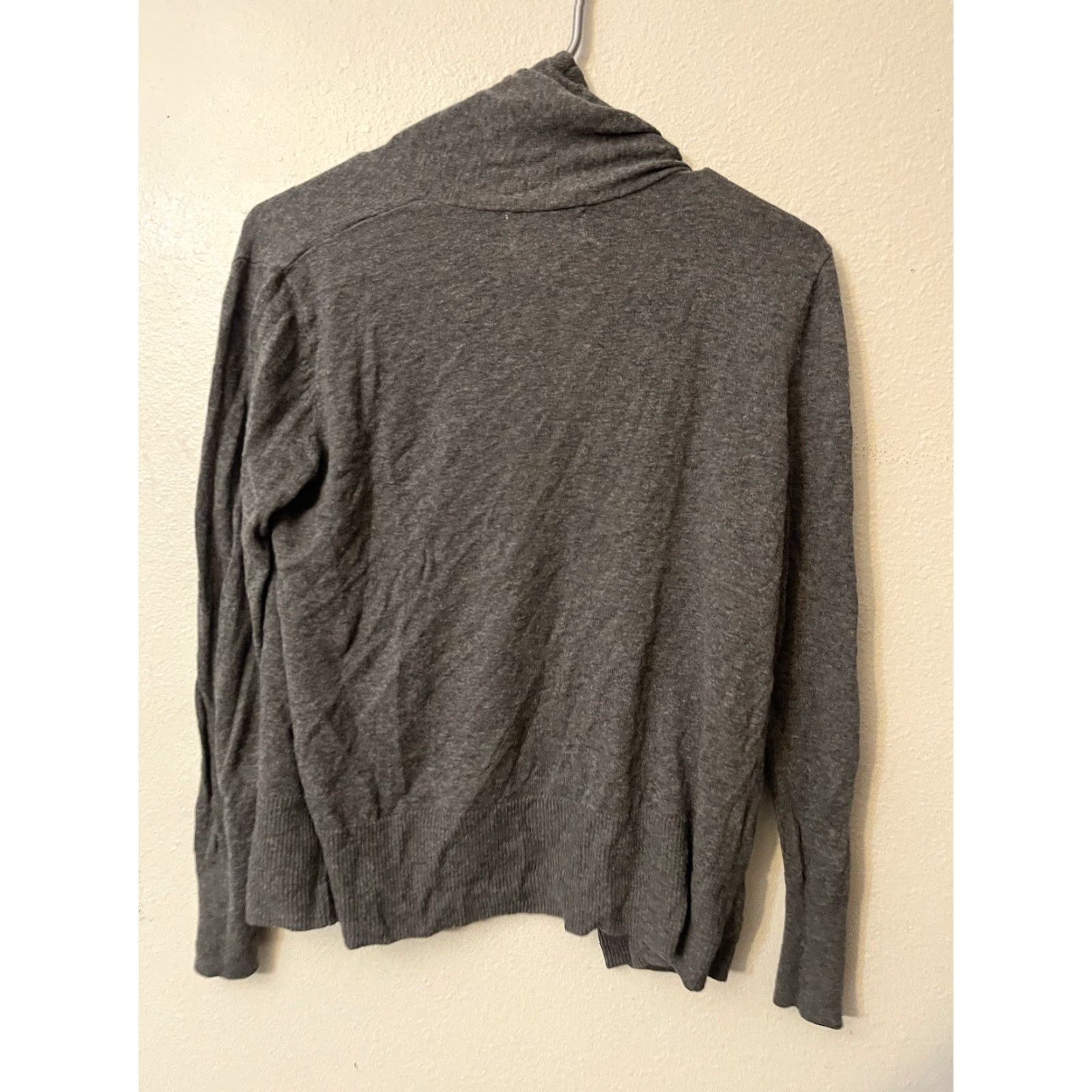 Old Navy Old Navy Cardigan Sweater Women Small Gray Cotton Open Stretch Crew Neck Pockets Size S / US 4 / IT 40 - 2 Thumbnail