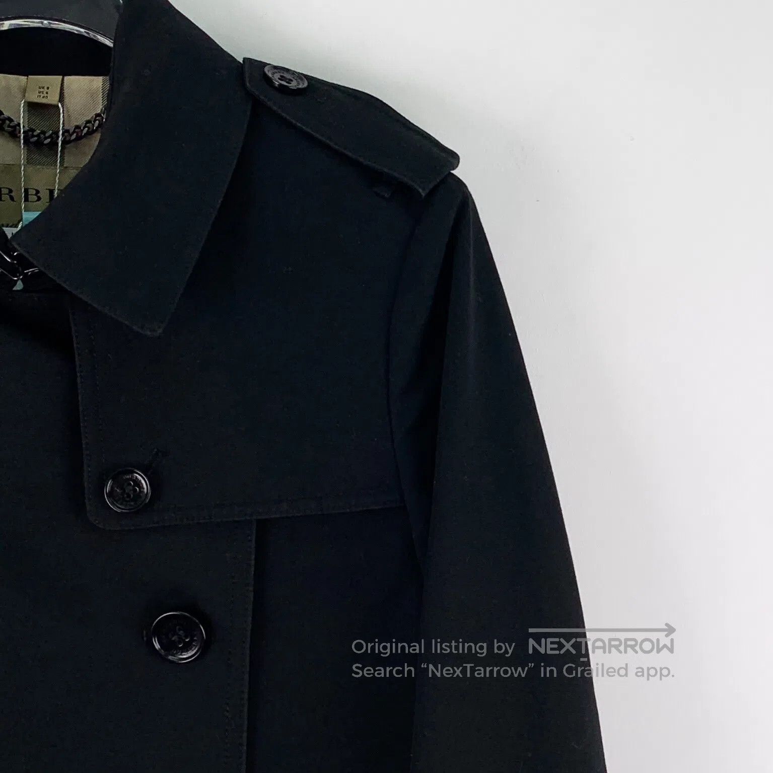 Burberry Burberry Black Collar Double Breasted Long Sleeve Belted T Size S / US 4 / IT 40 - 3 Thumbnail