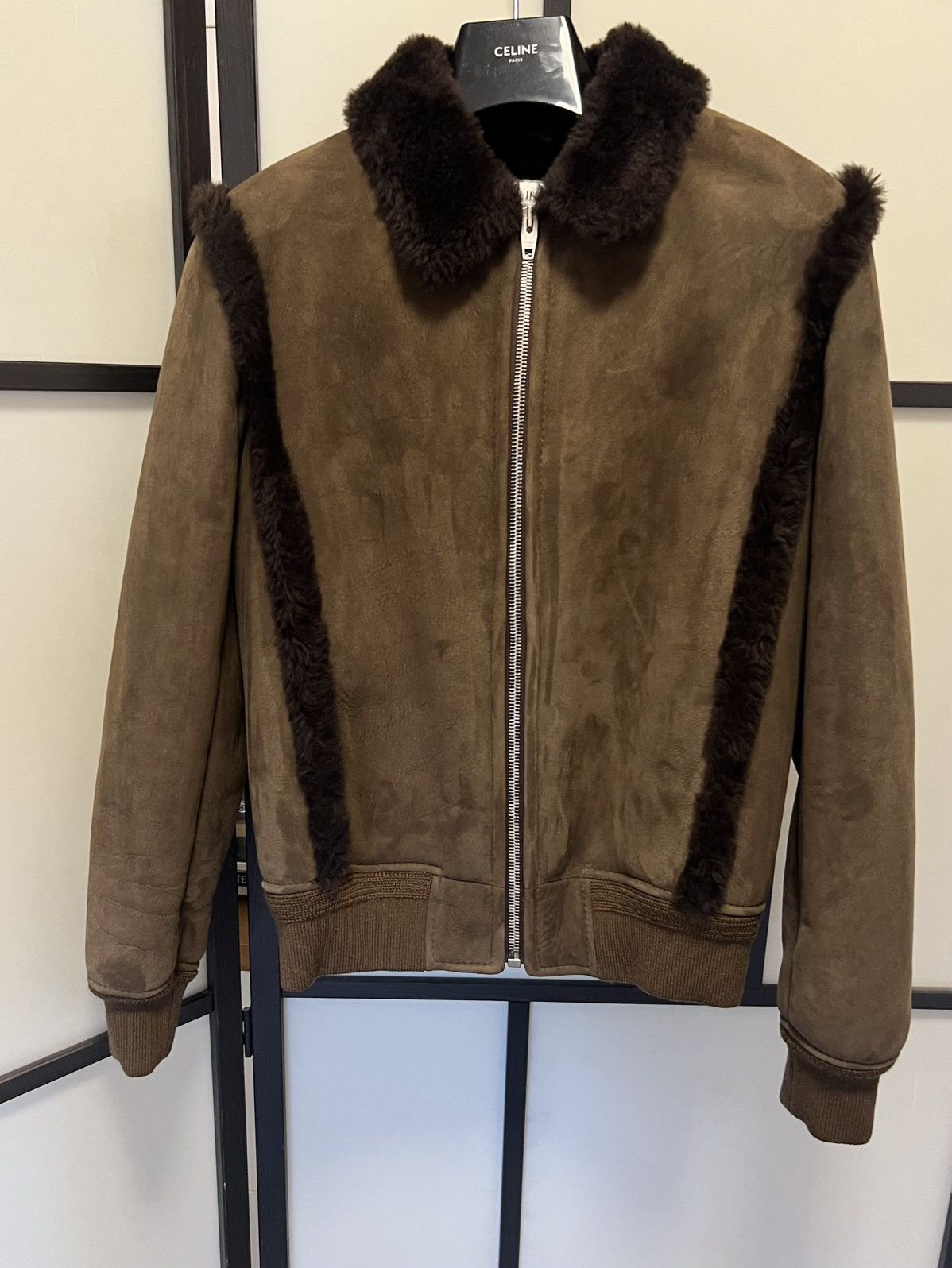 Celine × Hedi Slimane UNRELEASED - FW20 Brown Shearling Jacket Size US S / EU 44-46 / 1 - 1 Thumbnail