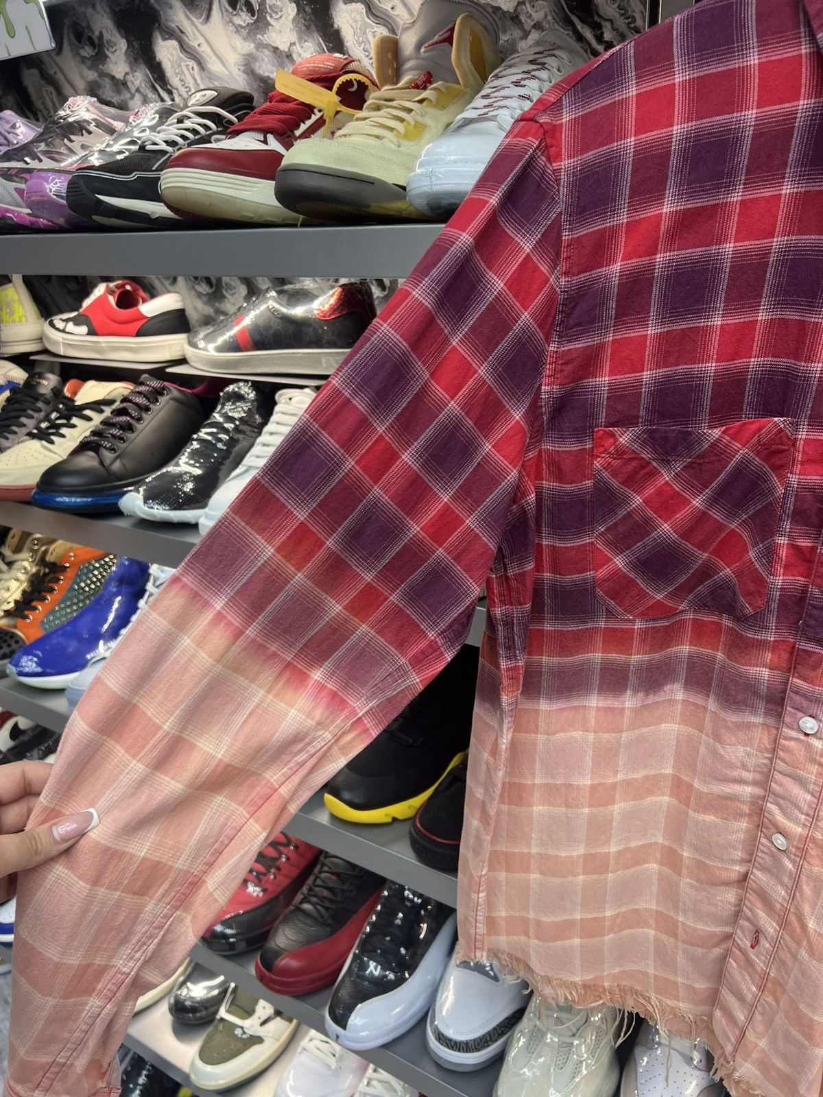 Amiri Amiri Red Bleached Flannel Size US S / EU 44-46 / 1 - 4 Thumbnail