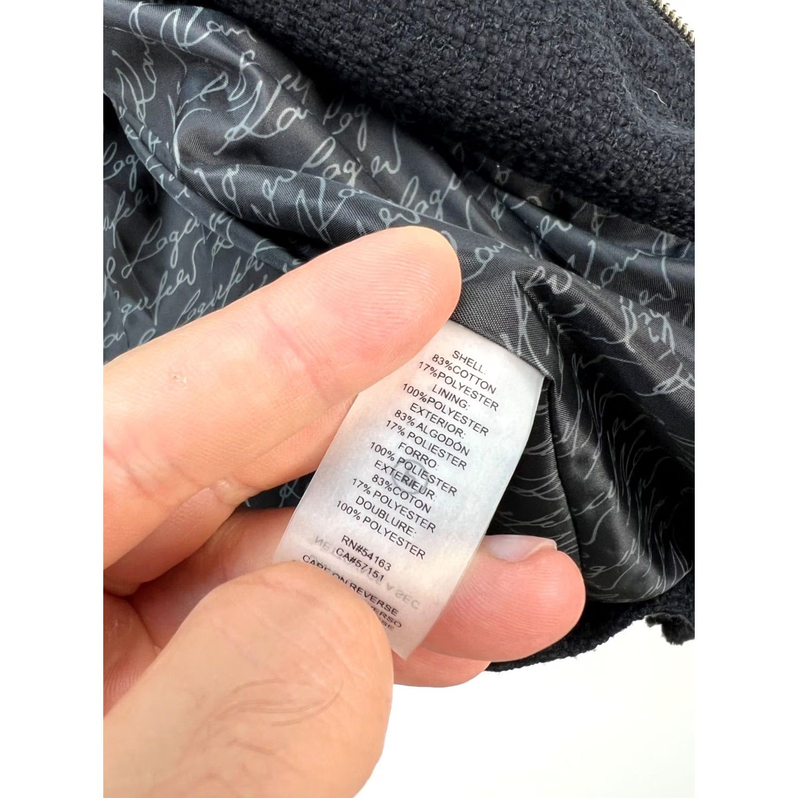 Karl Lagerfeld VINTAGE Karl Lagerfeld Paris Women’s Black Tweed Jacket Blazer Size 2 Size XS / US 0-2 / IT 36-38 - 7 Thumbnail