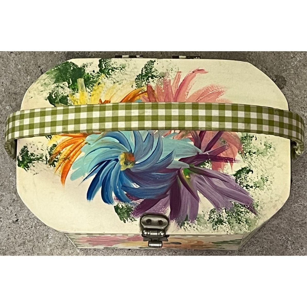 Other Vintage Vicki Jean wood purse Box Hand Painted Flowers Signe Size ONE SIZE - 5 Thumbnail