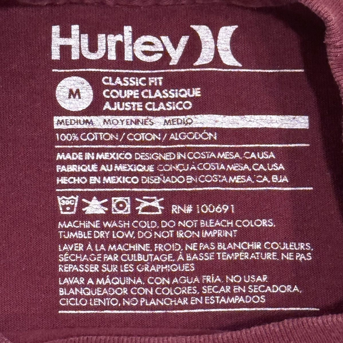 Hurley × Vintage Hurley Texas A&M Aggies Maroon Classic Fit T-Shirt Size US M / EU 48-50 / 2 - 3 Thumbnail