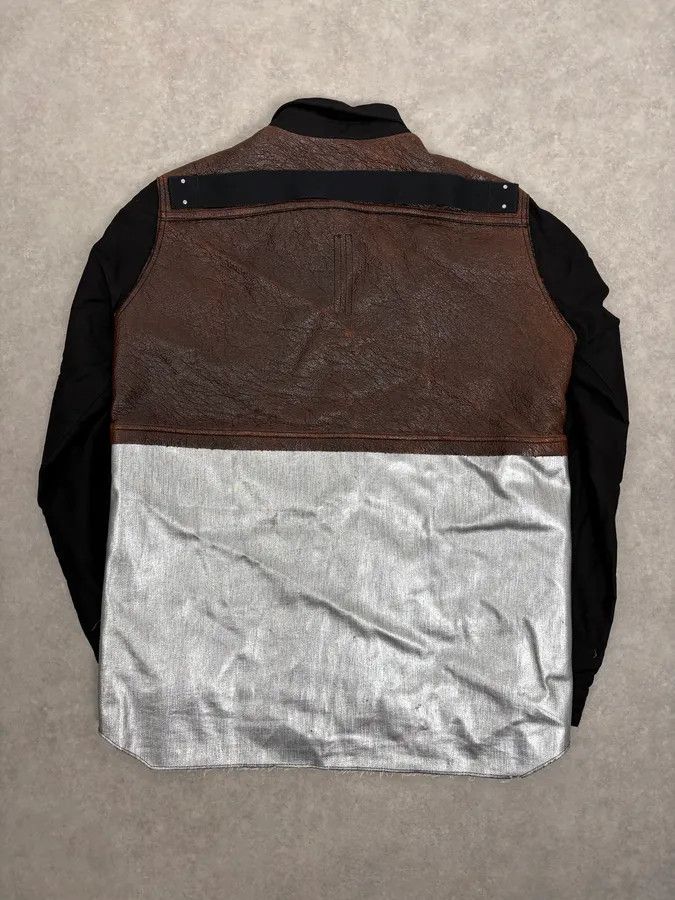 Rick Owens AW2019 Rick Owens Black Leather Back Panel Over Shirt Jacket Size US M / EU 48-50 / 2 - 5 Thumbnail