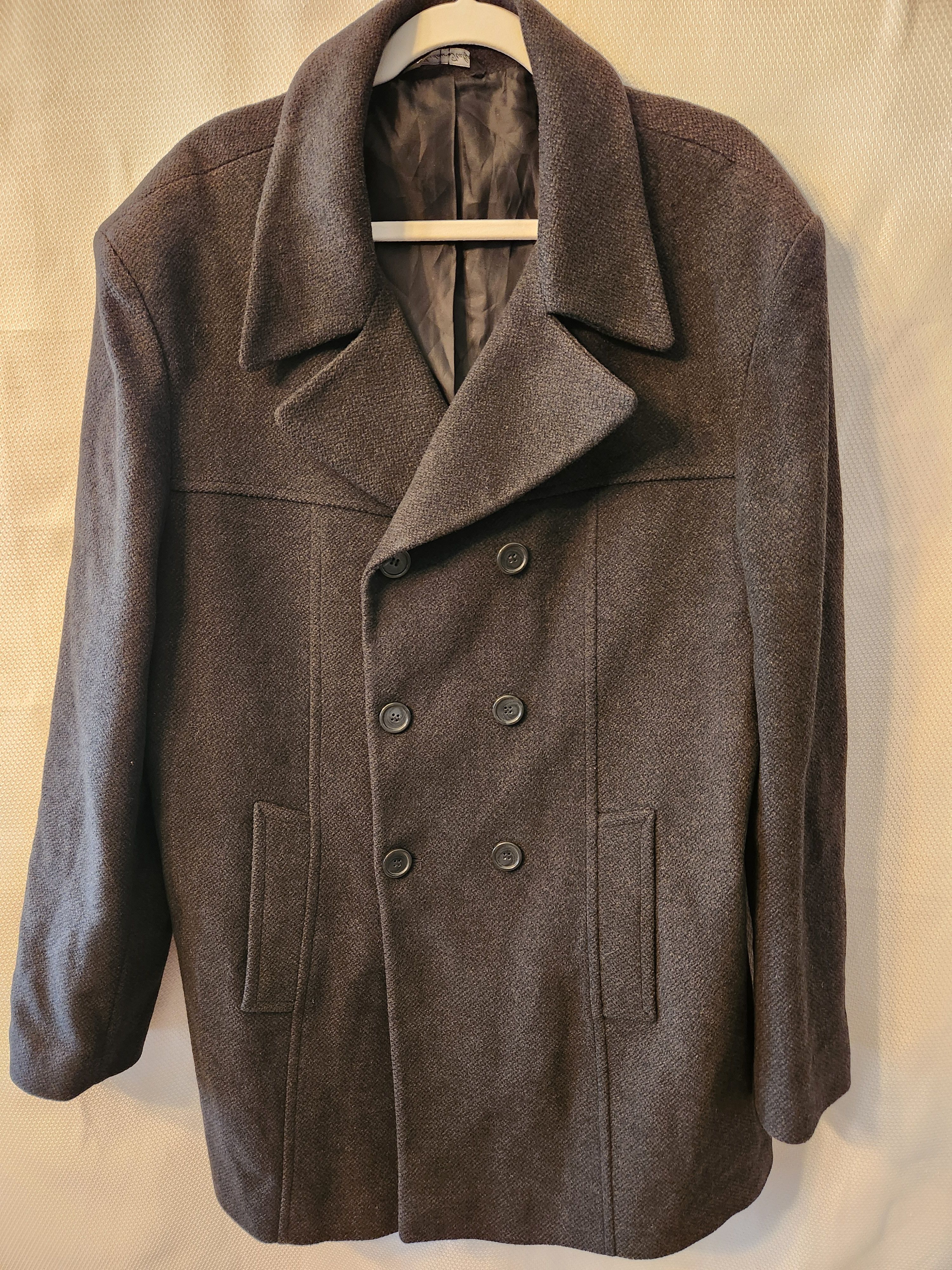 Other Italian Made Wool Blend Gray Double Breasted Peacoat Size US L / EU 52-54 / 3 - 1 Thumbnail