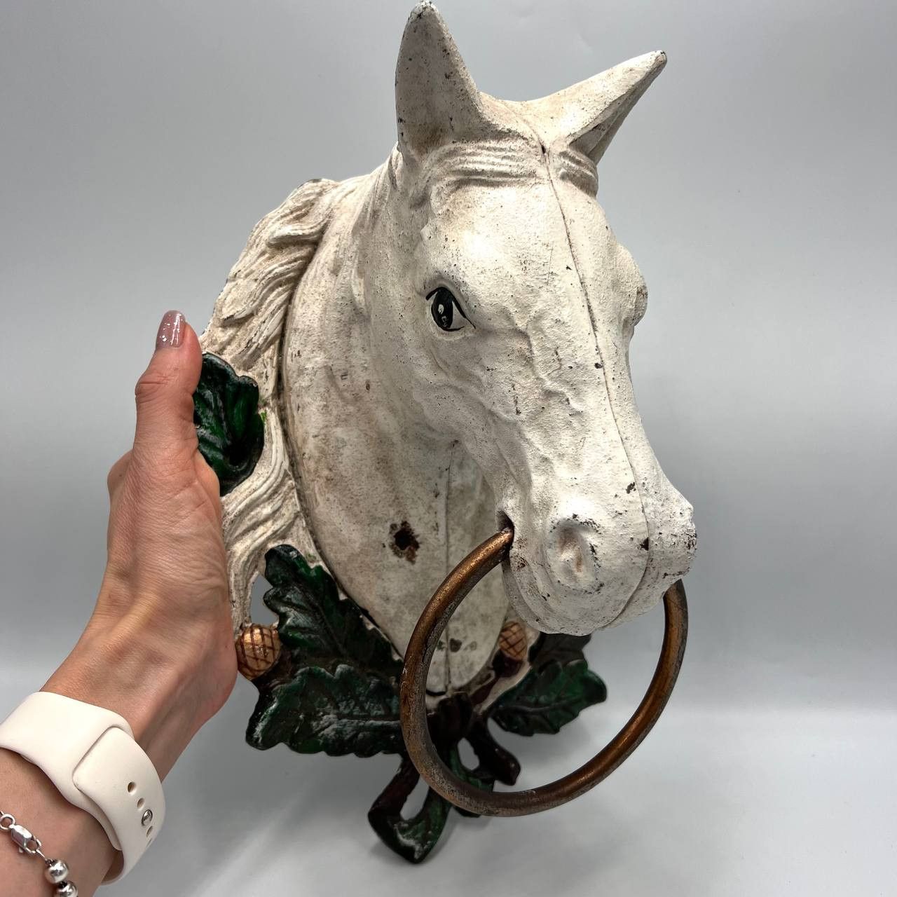 Vintage 1970s Vintage Cast Iron Figure Horse Head Wall Decor 3.5kg Size ONE SIZE - 3 Thumbnail