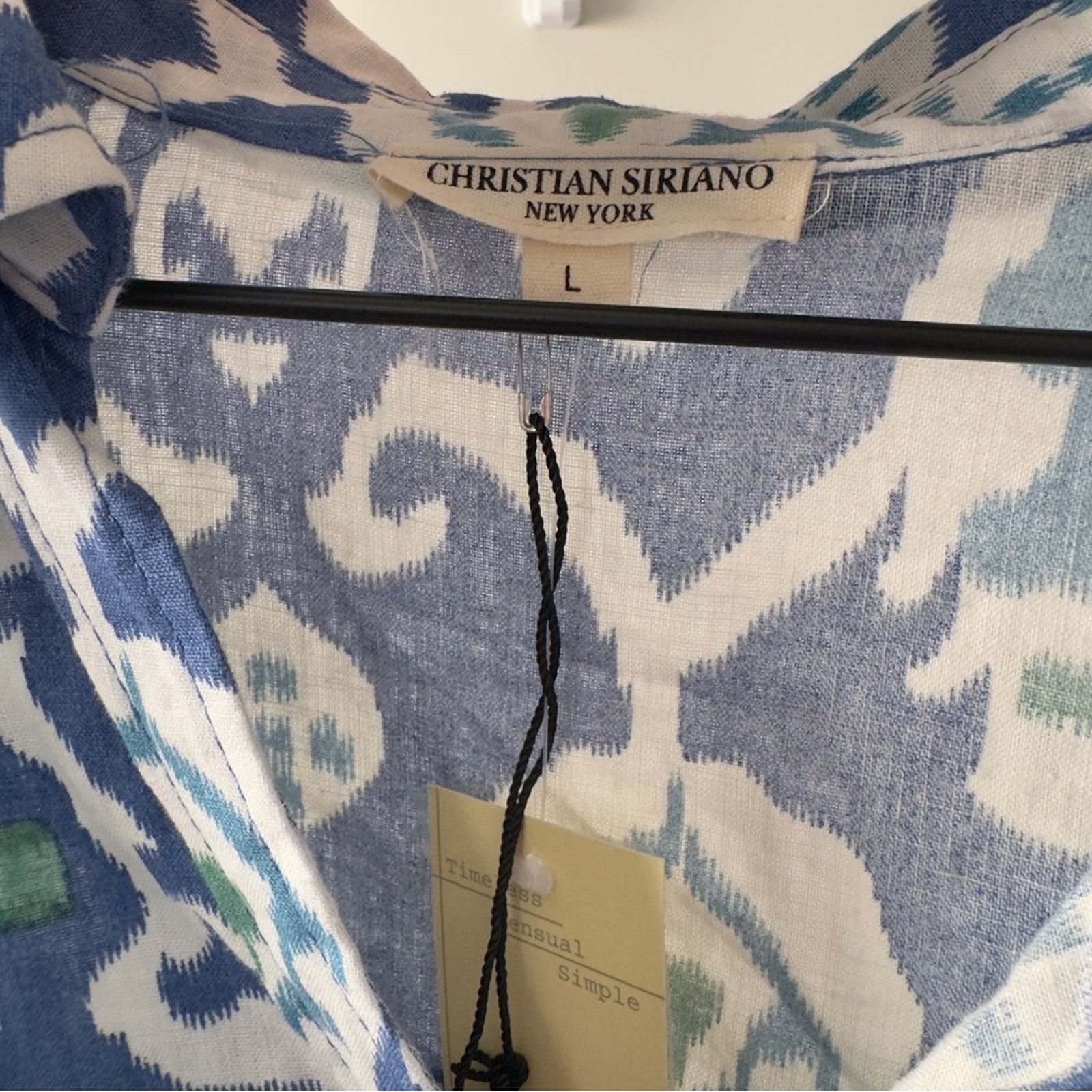 Other Christian Siriano Blue and White Button Down Shirt Abstract Size L / US 10 / IT 46 - 5 Thumbnail