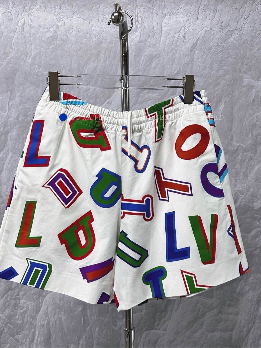 Louis Vuitton White Colorful Letter Print Casual Shorts Size US 30 / EU 46 - 1 Thumbnail