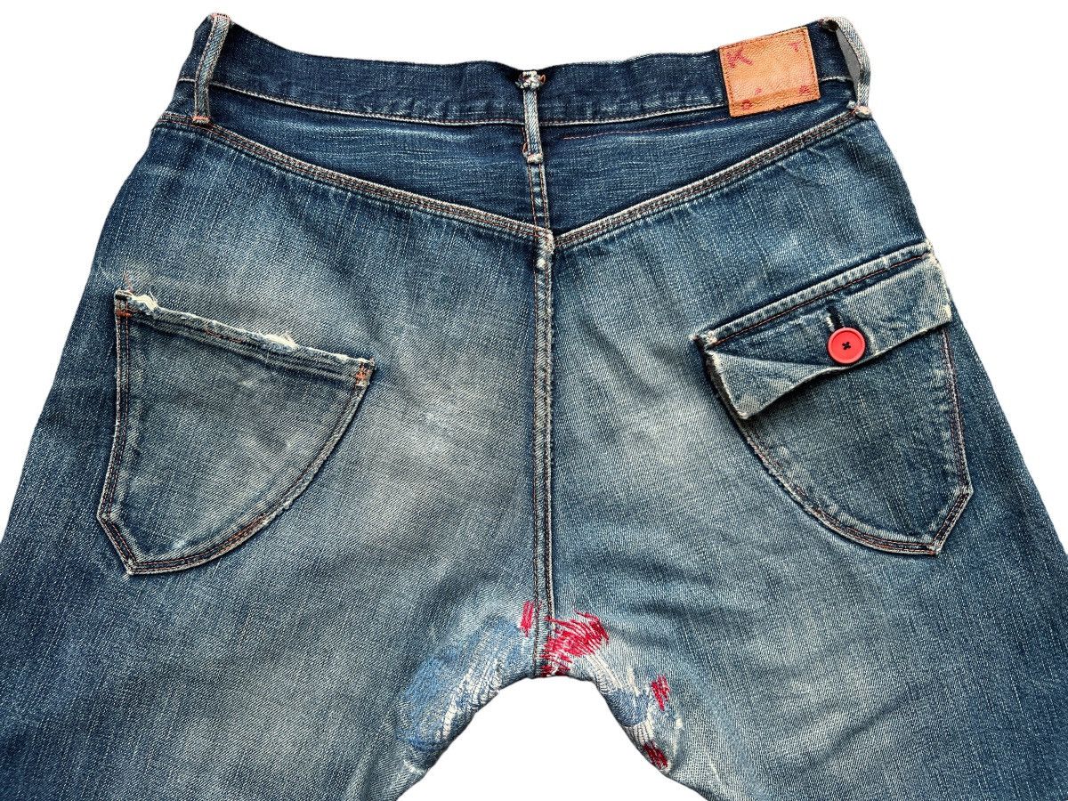 Vintage Hiroshi Kato Selvedge Distressed Sashiko Denim Jeans 32x32 Size US 32 / EU 48 - 10 Thumbnail