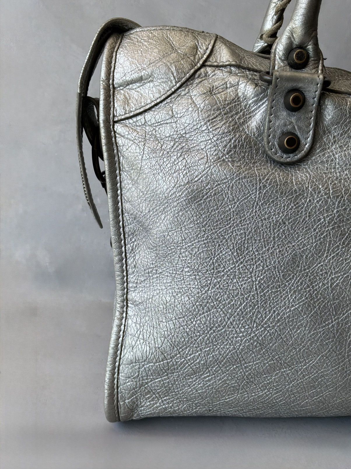 Balenciaga Balenciaga - Classic City - Metallic Silver Lambskin Bag Size ONE SIZE - 15 Thumbnail