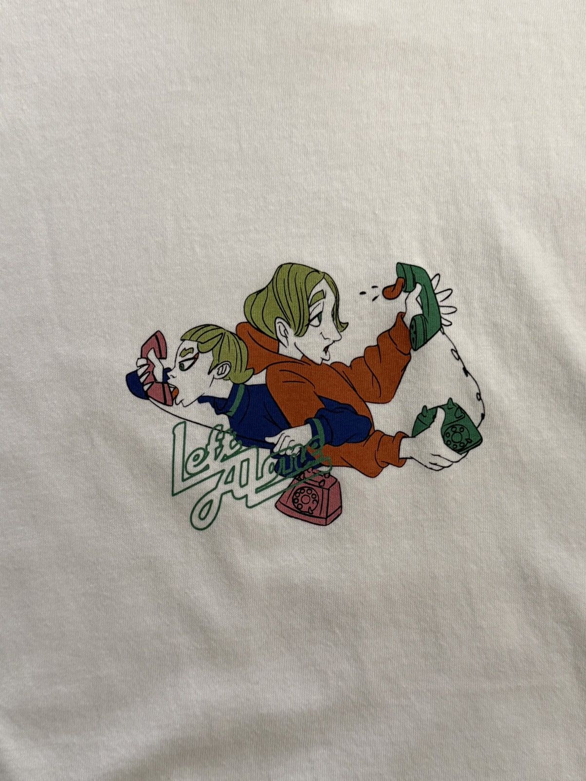 Japanese Brand Left Alone Japanese Brand White Long Sleeve Phone Sex Tee Size US L / EU 52-54 / 3 - 3 Thumbnail