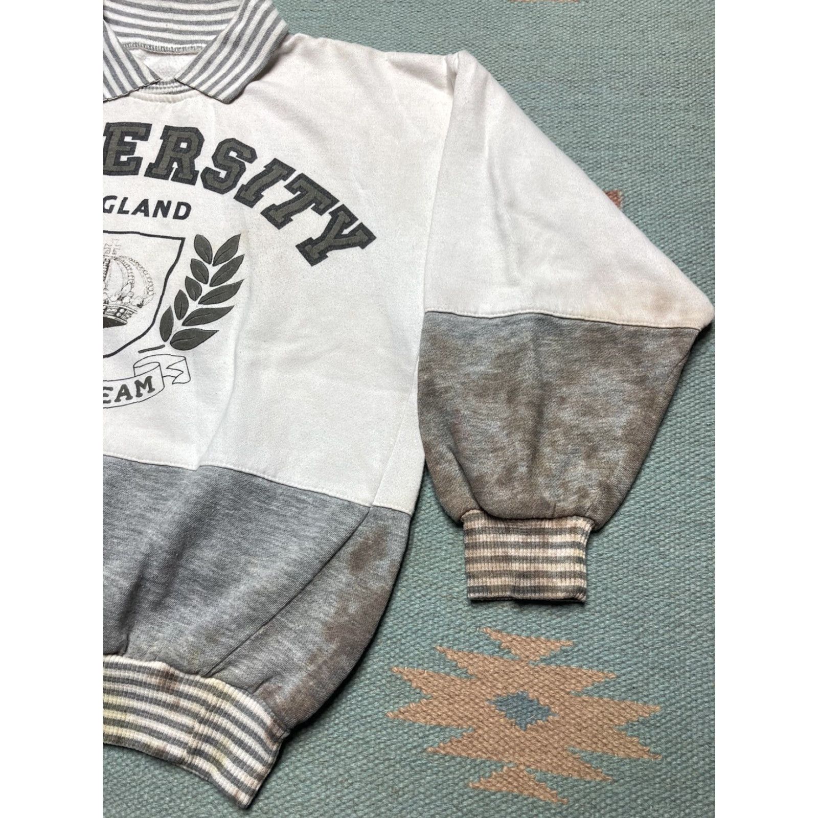 Vintage VINTAGE university England collared sweatshirt polo varsity team Medium Men Gray 80s Pullover Size US M / EU 48-50 / 2 - 7 Thumbnail