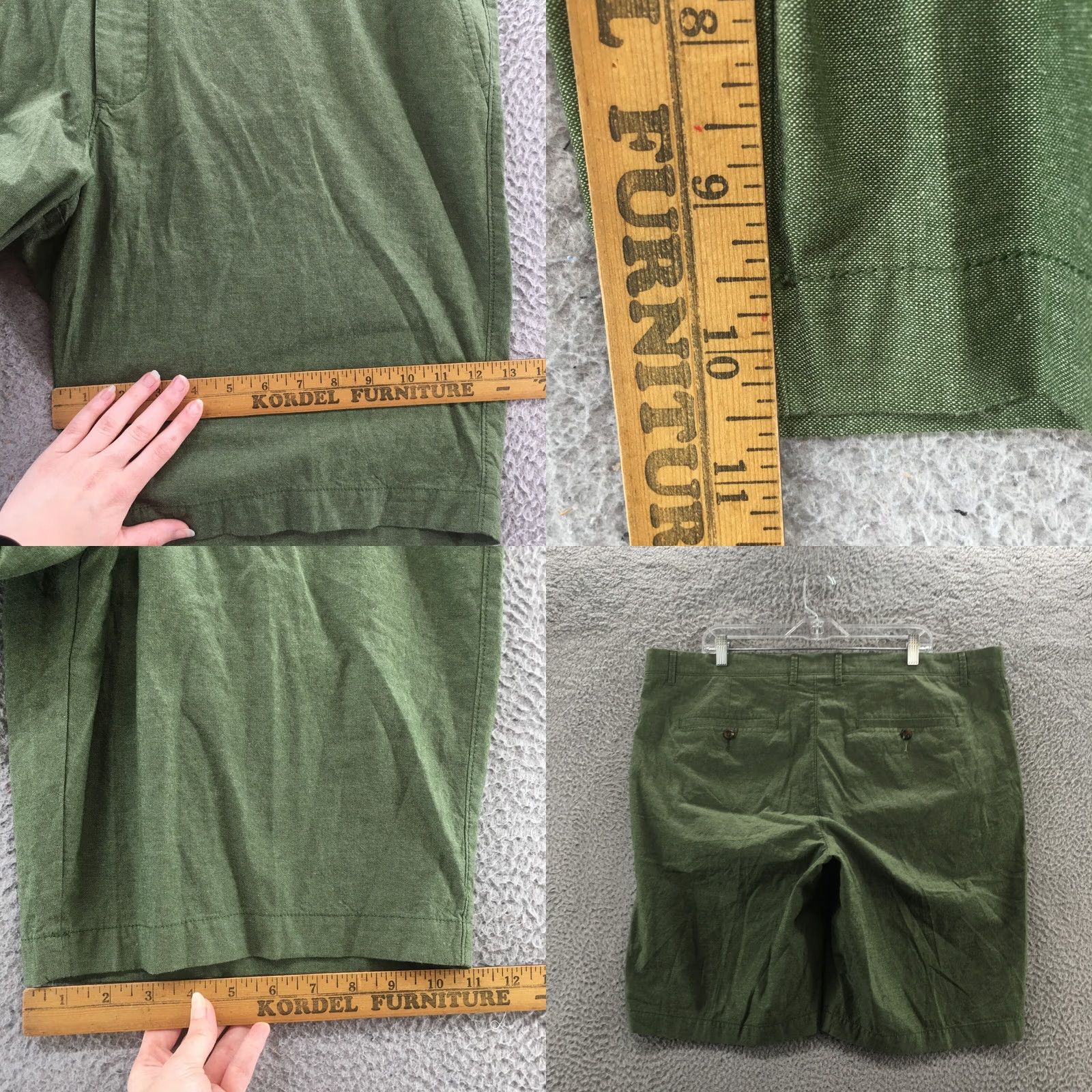 Vintage Goodfellow & Co Linden Chino Shorts Mens 42 Green Cotton Casual Zip Fly Size US 42 / EU 58 - 8 Thumbnail