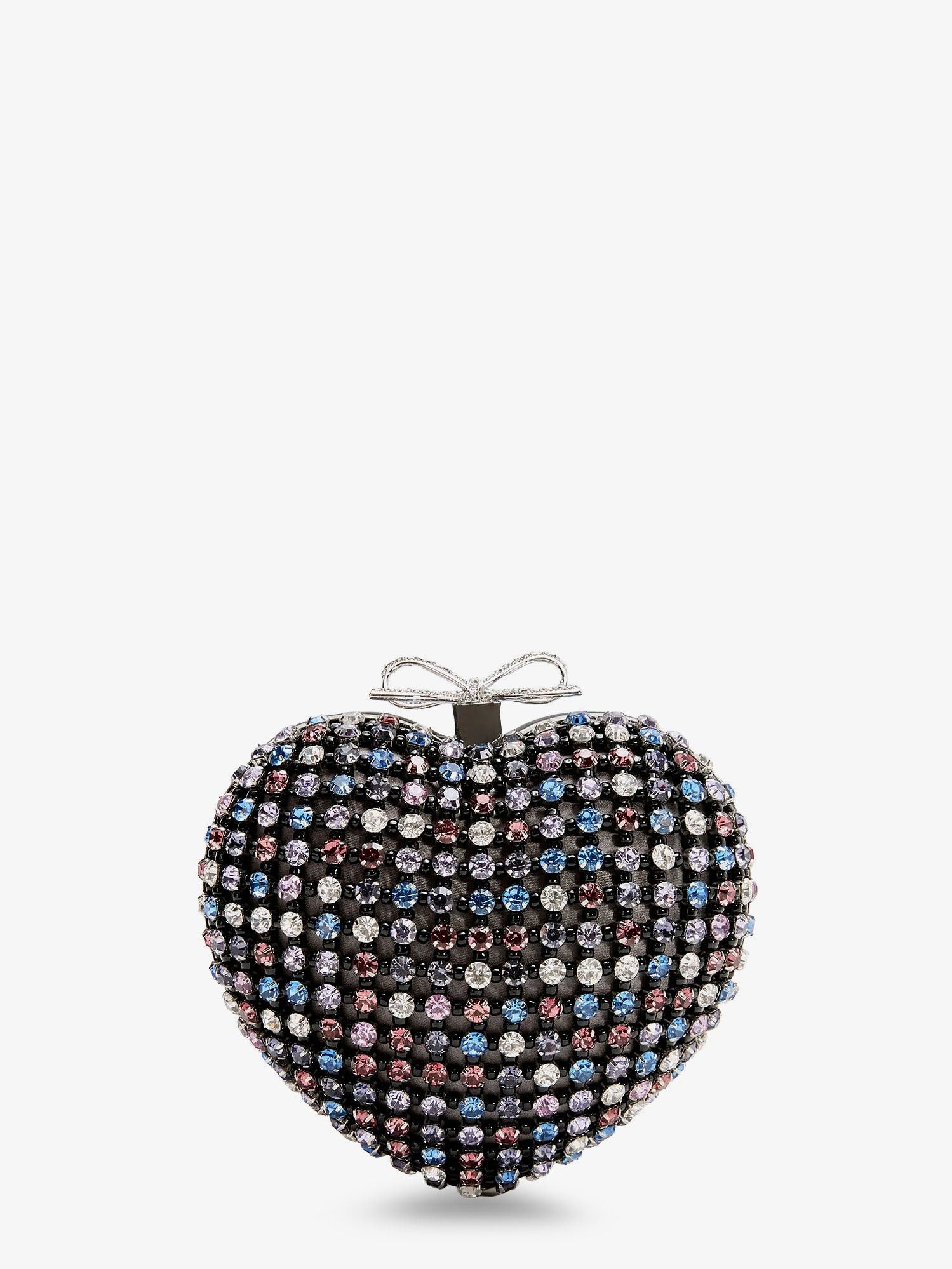 Self-Portrait Crystal Heart Clutch Bag Size ONE SIZE - 1 Thumbnail