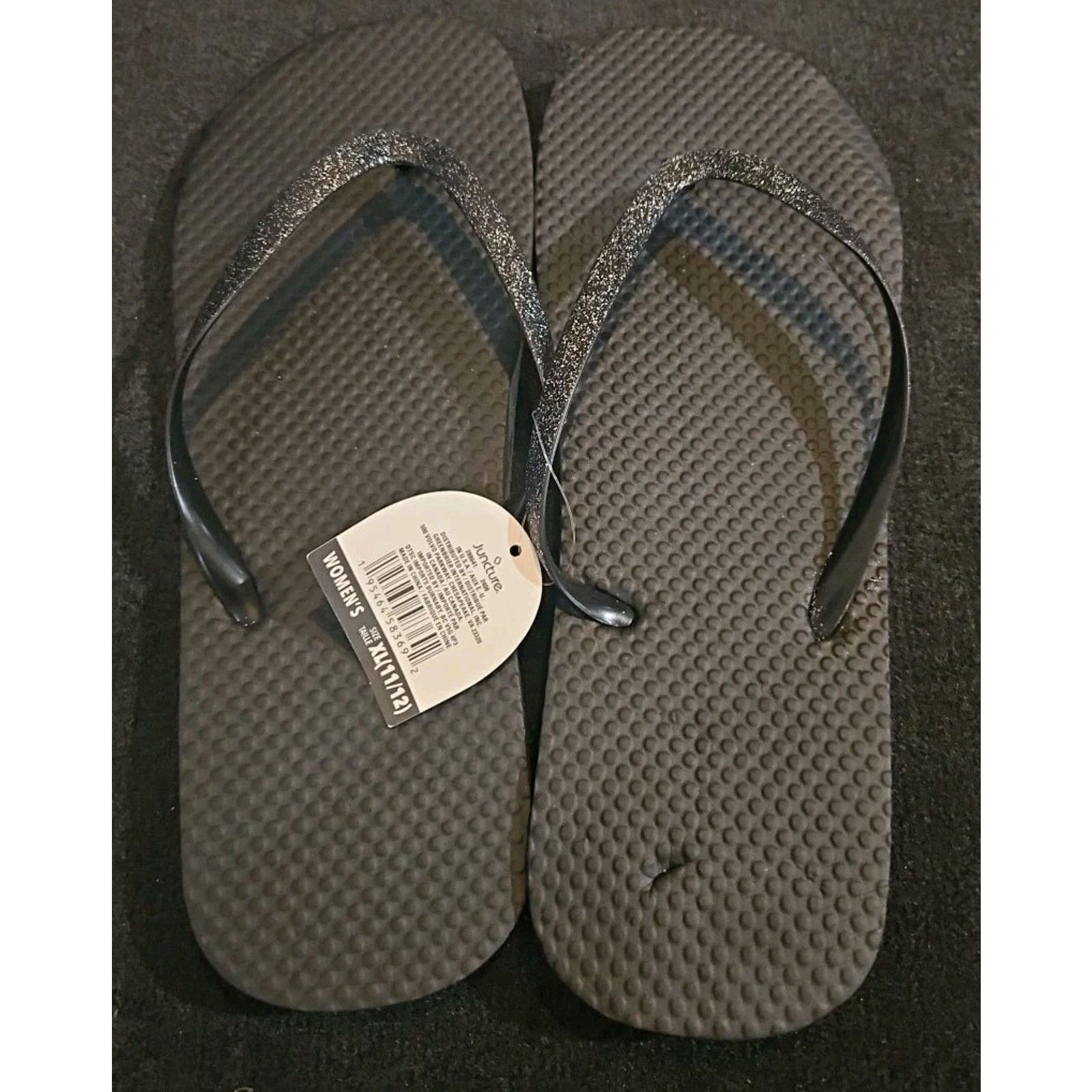 Other Juncture XL 11/12 Women's Flip Flip / Sandals Glitter Black Size US 11 / IT 41 - 2 Thumbnail