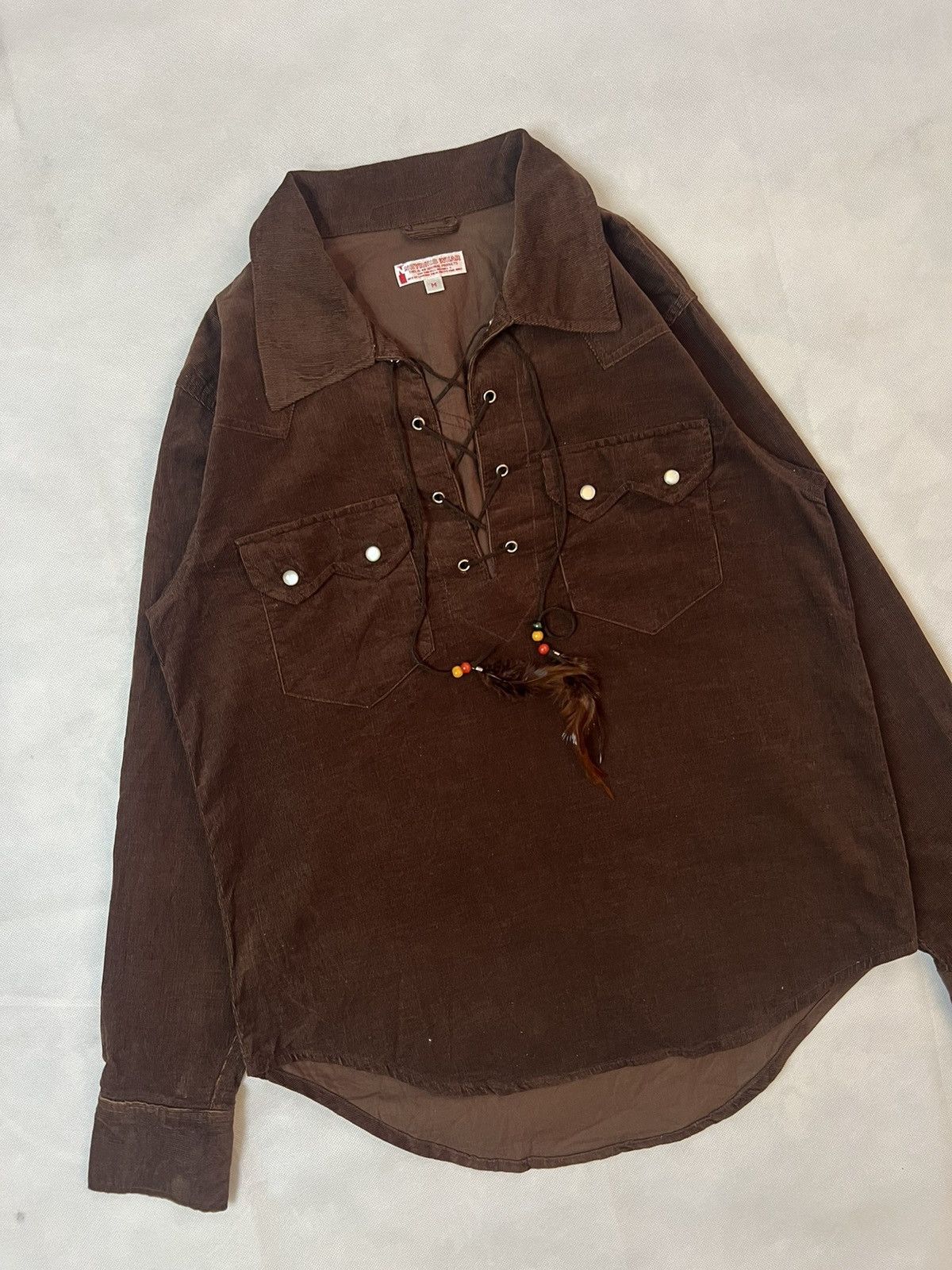 Japanese Brand Vtg Neyries Wear Western Brown Corduroy Shirt Size US M / EU 48-50 / 2 - 7 Thumbnail