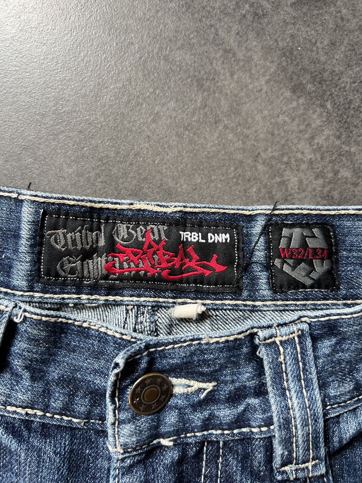 Tribal Streetwear Vintage TrIbal Embroidered Logo Denim Jeans Y2k Streetwear Size US 30 / EU 46 - 9 Thumbnail
