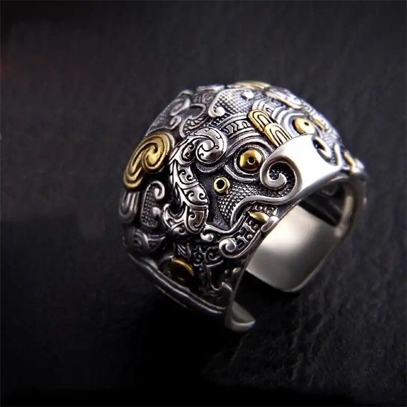 Designer × Jewelry Domineering Divine Beast Pattern Ring Size ONE SIZE - 1 Thumbnail