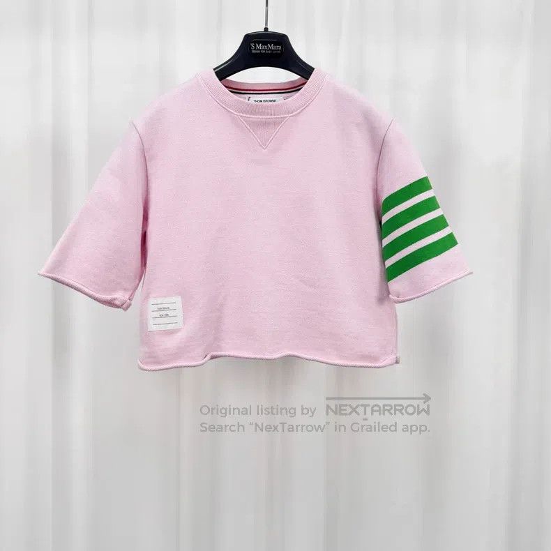 Thom Browne Thom Browne Four-Stripe Short-Sleeve Sweatshirt Size XS / US 0-2 / IT 36-38 - 1 Thumbnail