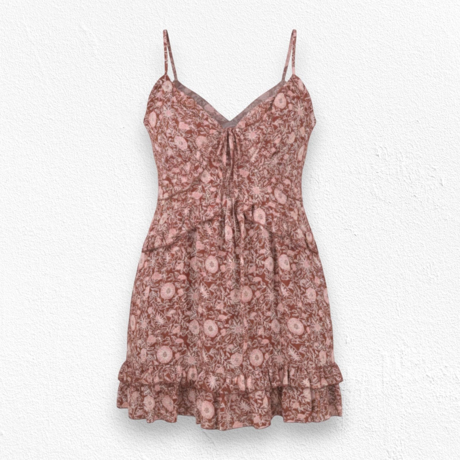 Forever 21 Forever 21 Burnt Orange Floral Boho Mini Dress Size Medium Size M / US 6-8 / IT 42-44 - 1 Thumbnail