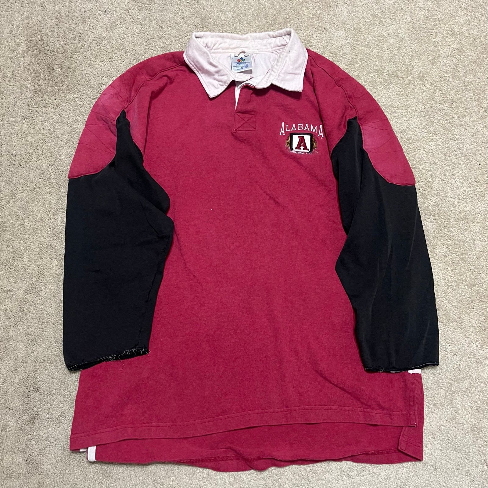 Other Vintage Midwest Embroidery Alabama Red and Black Rugby Polo Size US L / EU 52-54 / 3 - 2 Thumbnail