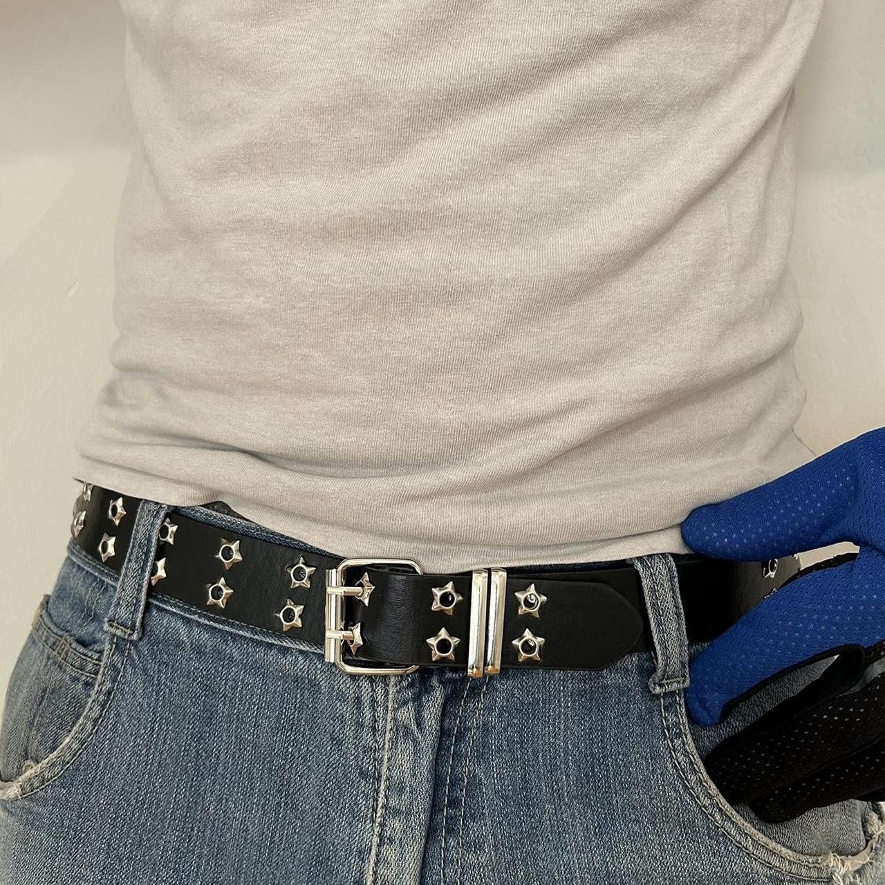 Japanese Brand × Vintage Y2K 2000s Black Bullet Holes Studded Western Skater Belt Size ONE SIZE - 2 Thumbnail