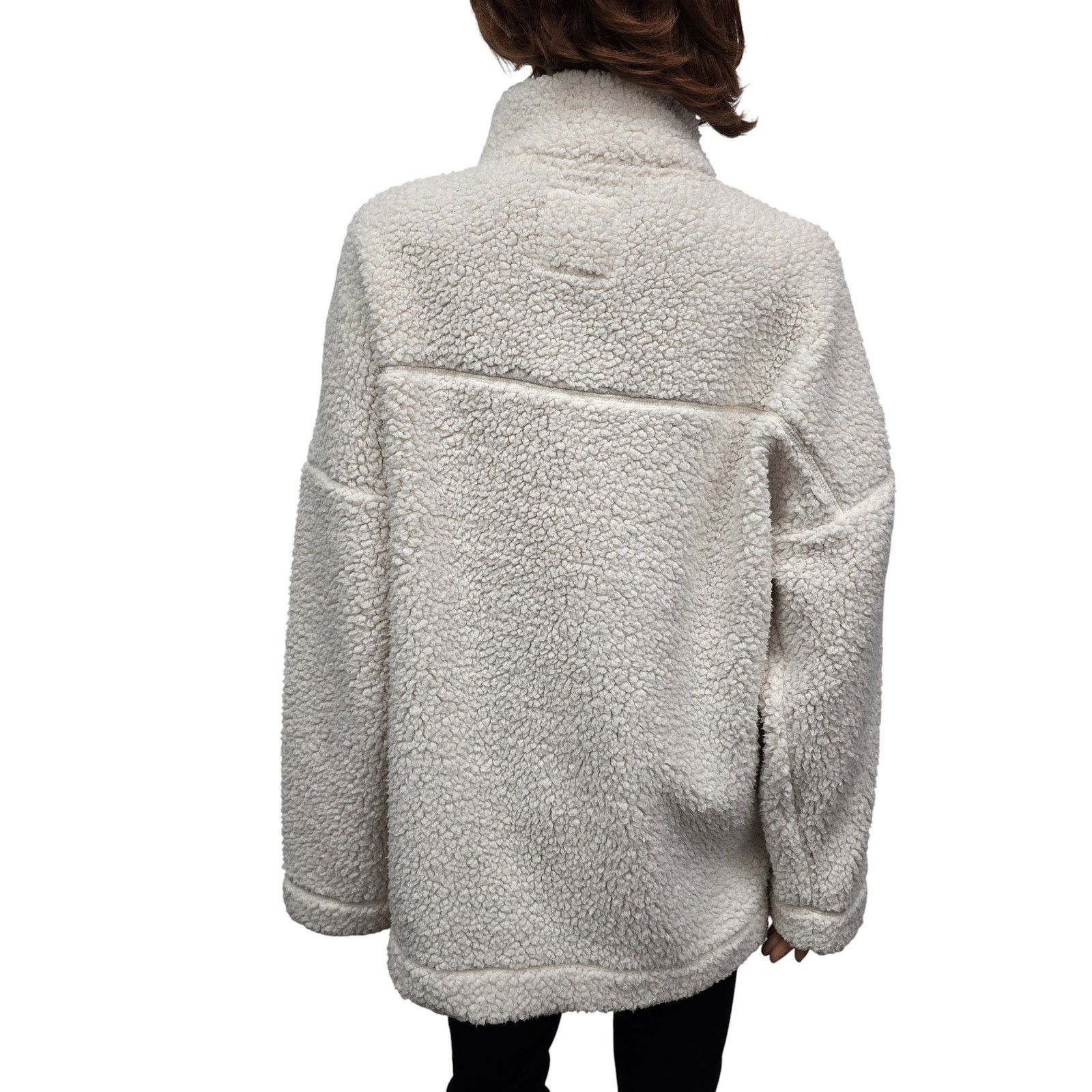 American Eagle Outfitters Aerie Cloud Sherpa Fleece Oversized Pullover 3/4 Snap Soft L Size L / US 10 / IT 46 - 10 Thumbnail