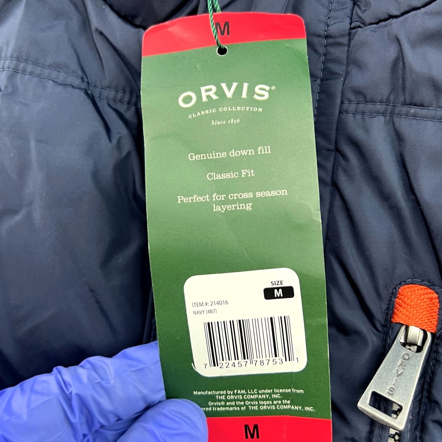 Orvis Orvis Vest Mens Goose Down Medium Navy Blue Pockets Essex 3-in-1 Zip Size US M / EU 48-50 / 2 - 3 Thumbnail