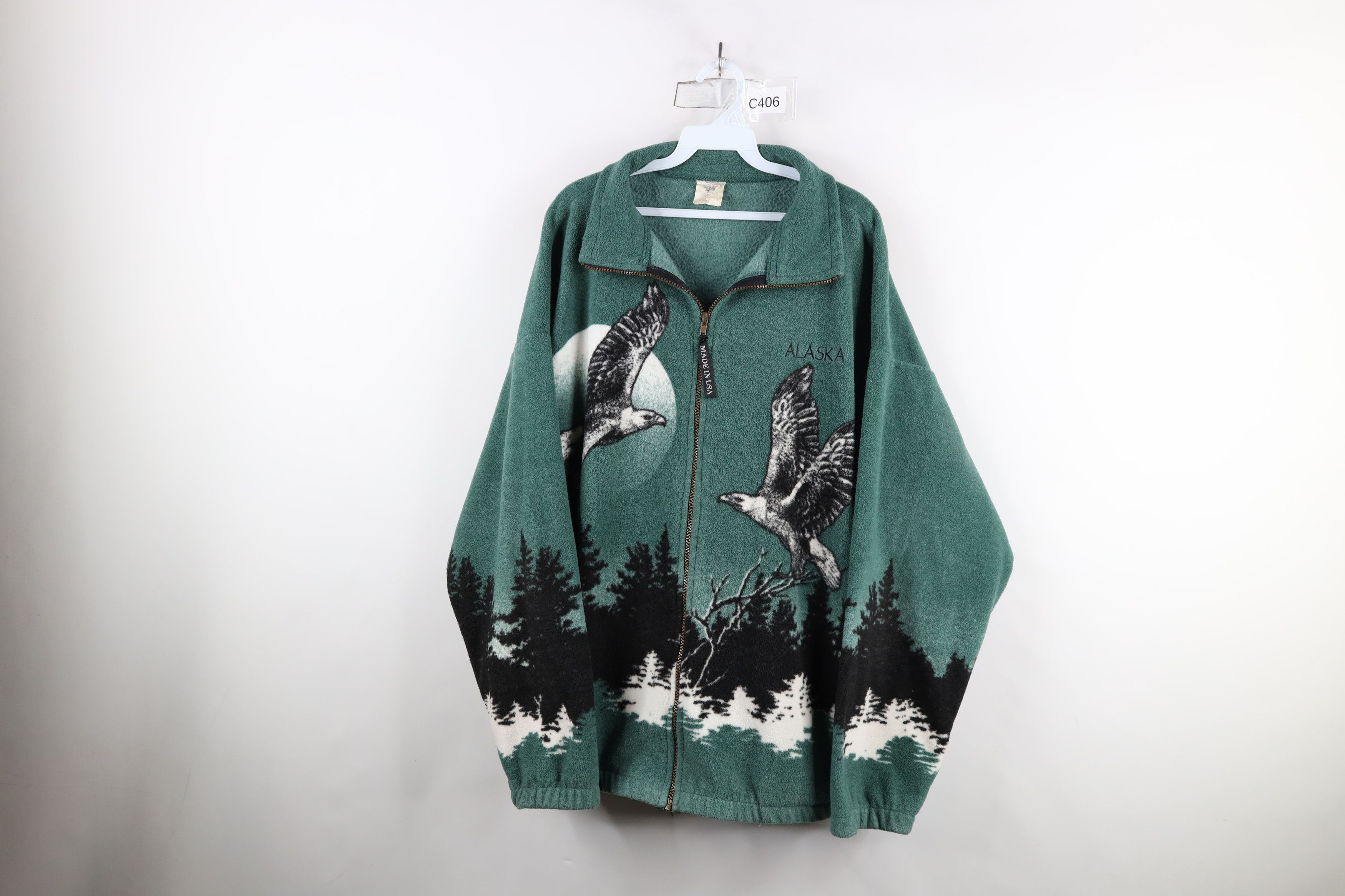 Vintage Vintage 90s Streetwear Eagle All Over Print Fleece Jacket US Size XL / US 12-14 / IT 48-50 - 1 Thumbnail