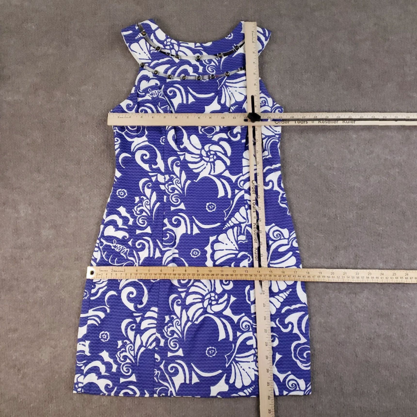 Lilly Pulitzer Lilly Pulitzer Lindy Dress Shift 0 Blue Beaded Size XS / US 0-2 / IT 36-38 - 2 Thumbnail