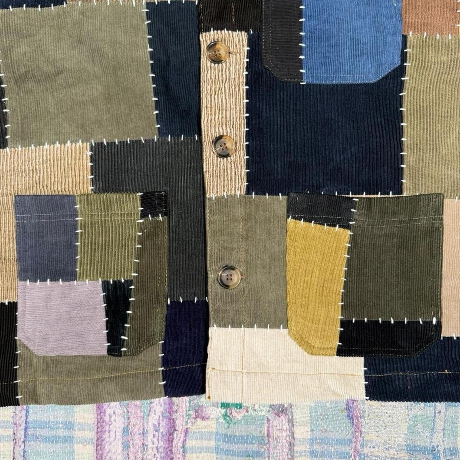 Other Custom patchwork corduroy jacket handmade sashiko sz medium Size US M / EU 48-50 / 2 - 4 Thumbnail