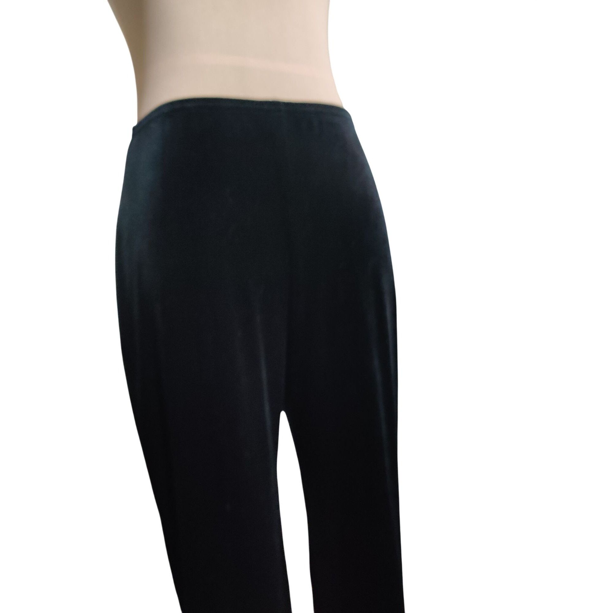Vintage Vintage Studio M Womens Black Pants Velour Pull-On Straight Size 31" - 2 Thumbnail