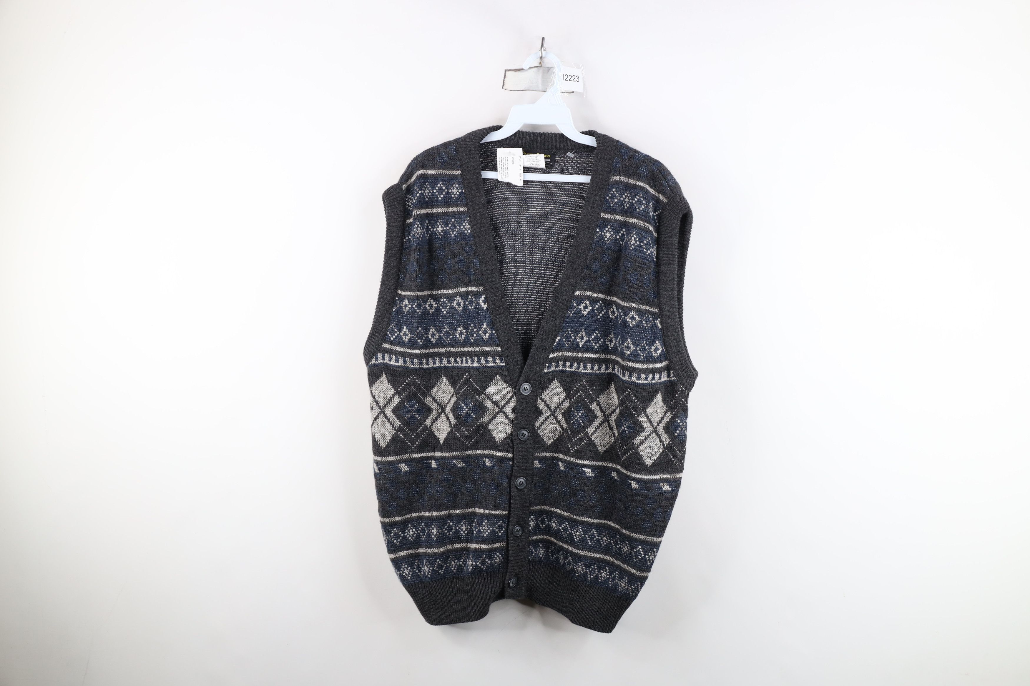 Vintage Deadstock Vintage 90s Streetwear Isle Cardigan Sweater Vest Size US XL / EU 56 / 4 - 1 Thumbnail