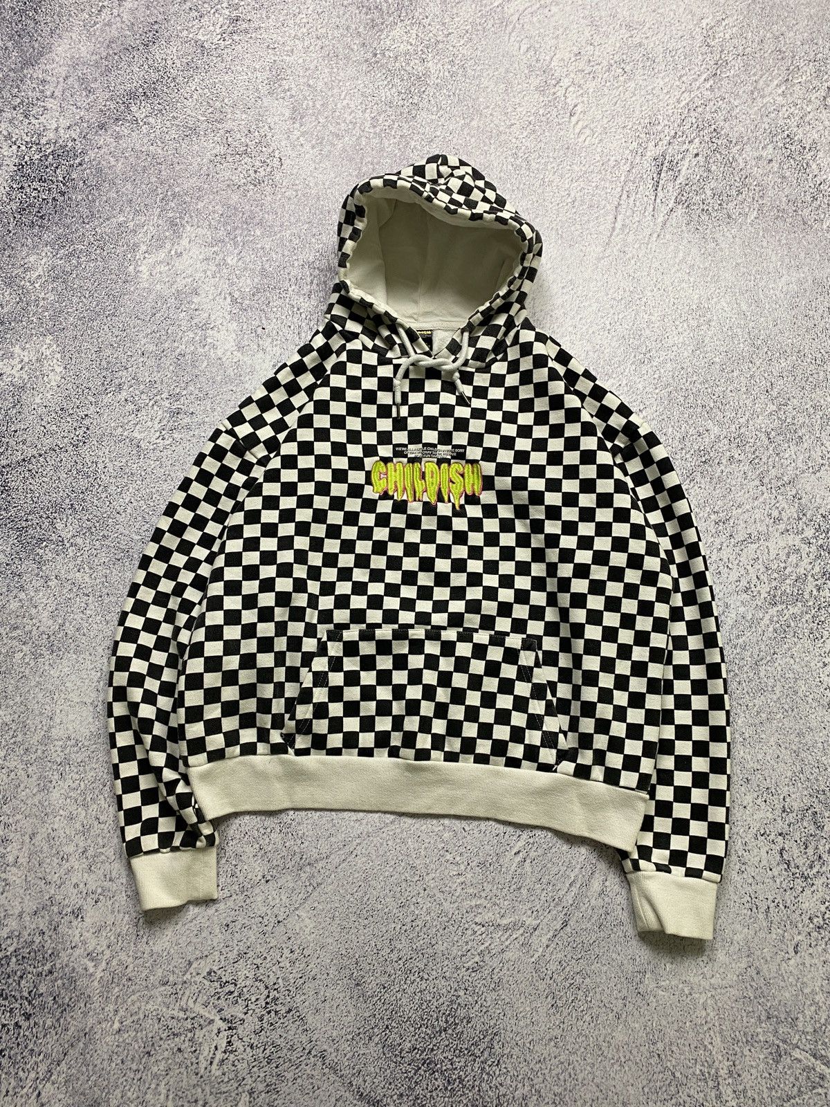 Chequered childish hoodie best sale