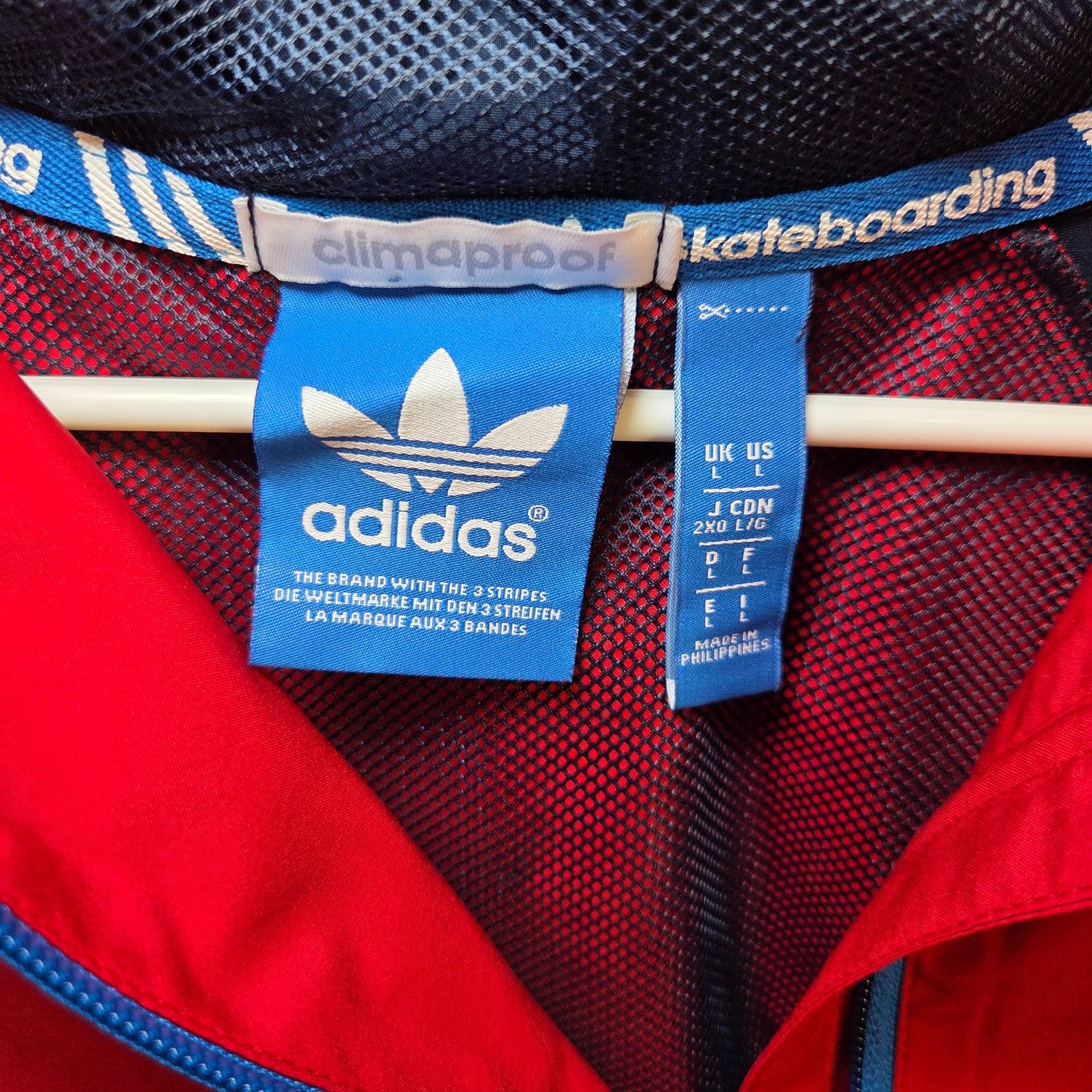 Adidas Adidas Skateboarding Climaproof Jacket L 2014 Red White Blue Size US L / EU 52-54 / 3 - 4 Thumbnail