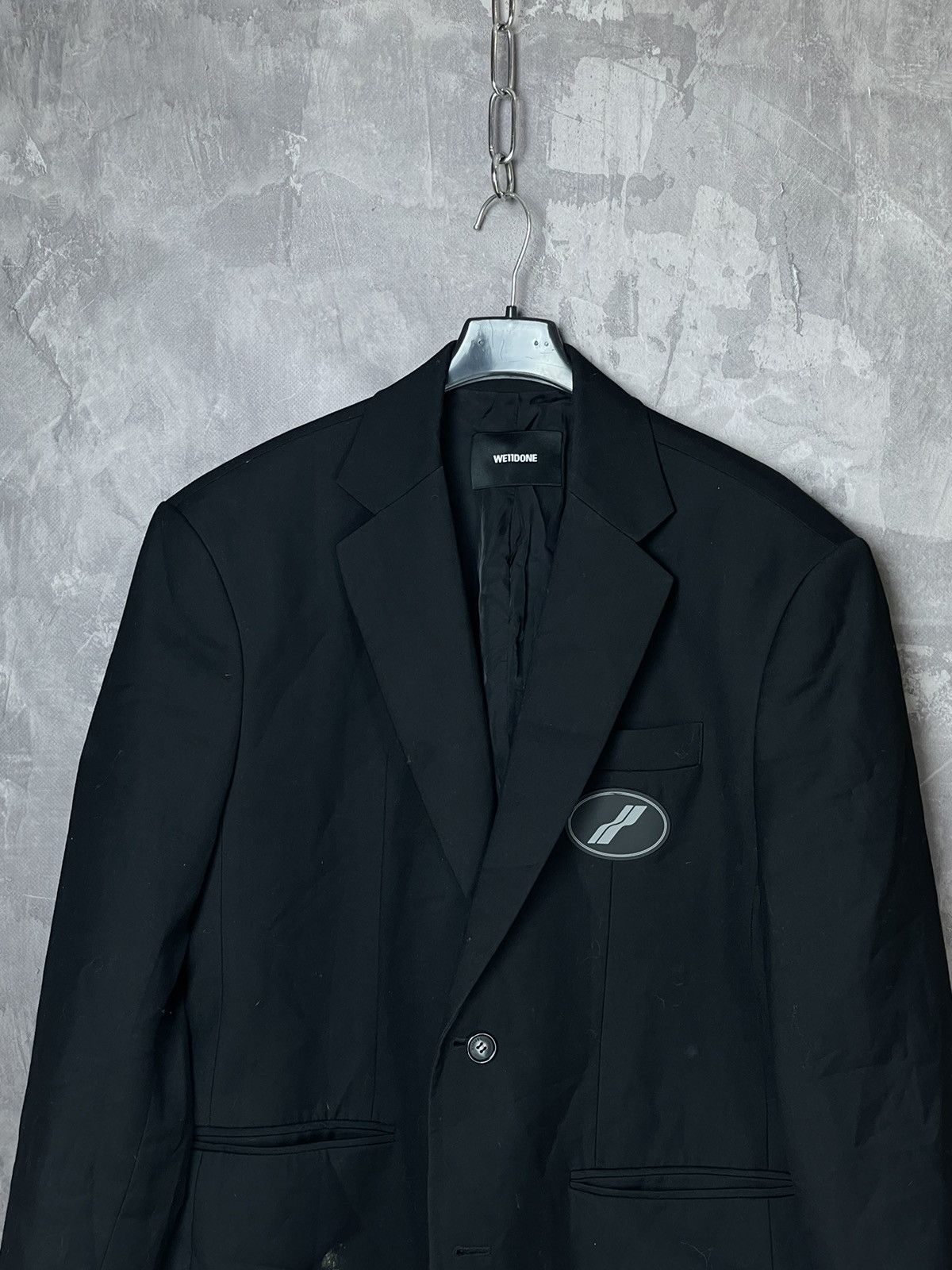 Designer × WE11DONE We11done Oversized Suit Logo-patch Blazer Size 42S - 2 Thumbnail