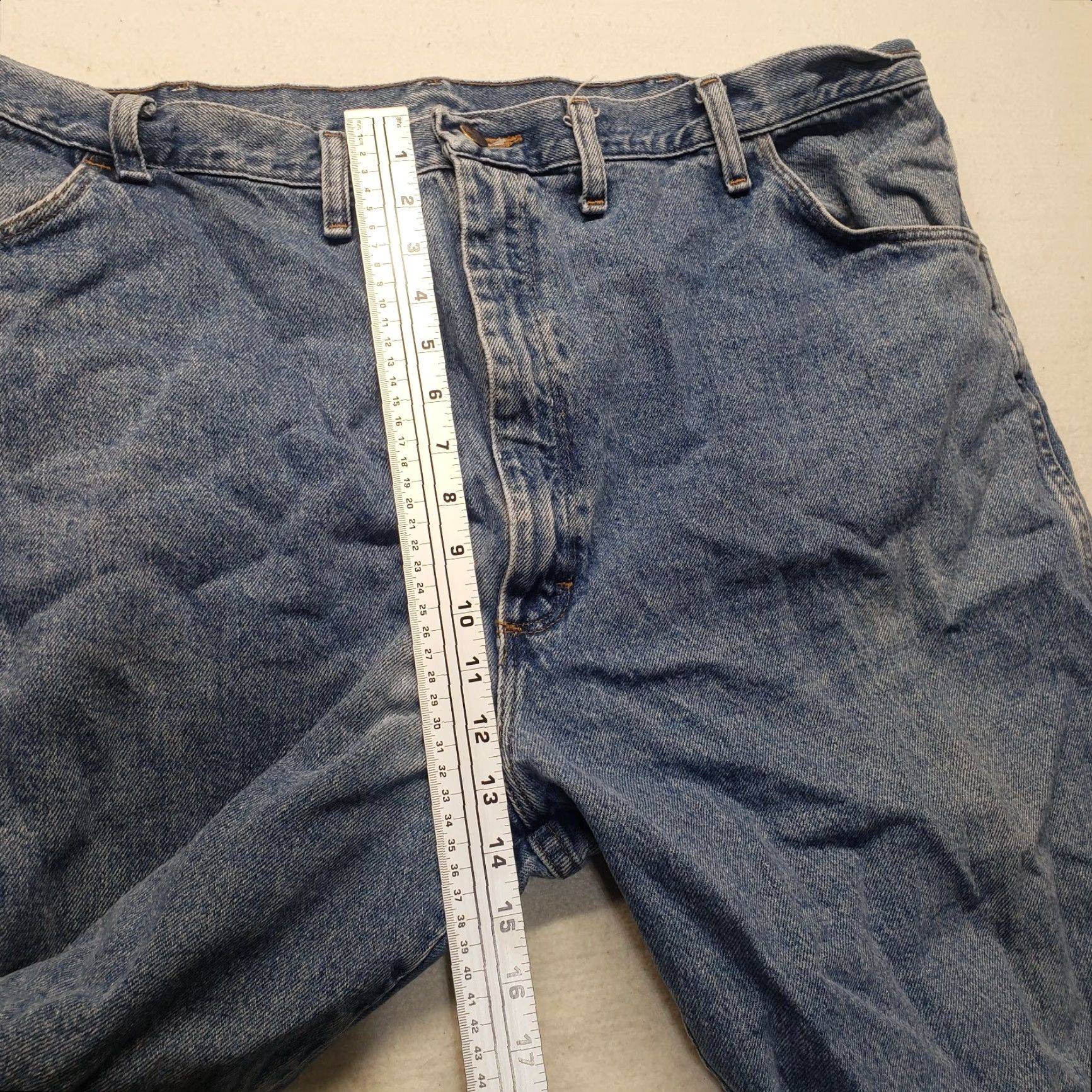 Denime Rustler Jeans Pants Adult Men's 46x30 Denim 100% Cotton Blue Regular Solid Medium 30 Straight Leg Mens Size US 30 / EU 46 - 6 Thumbnail