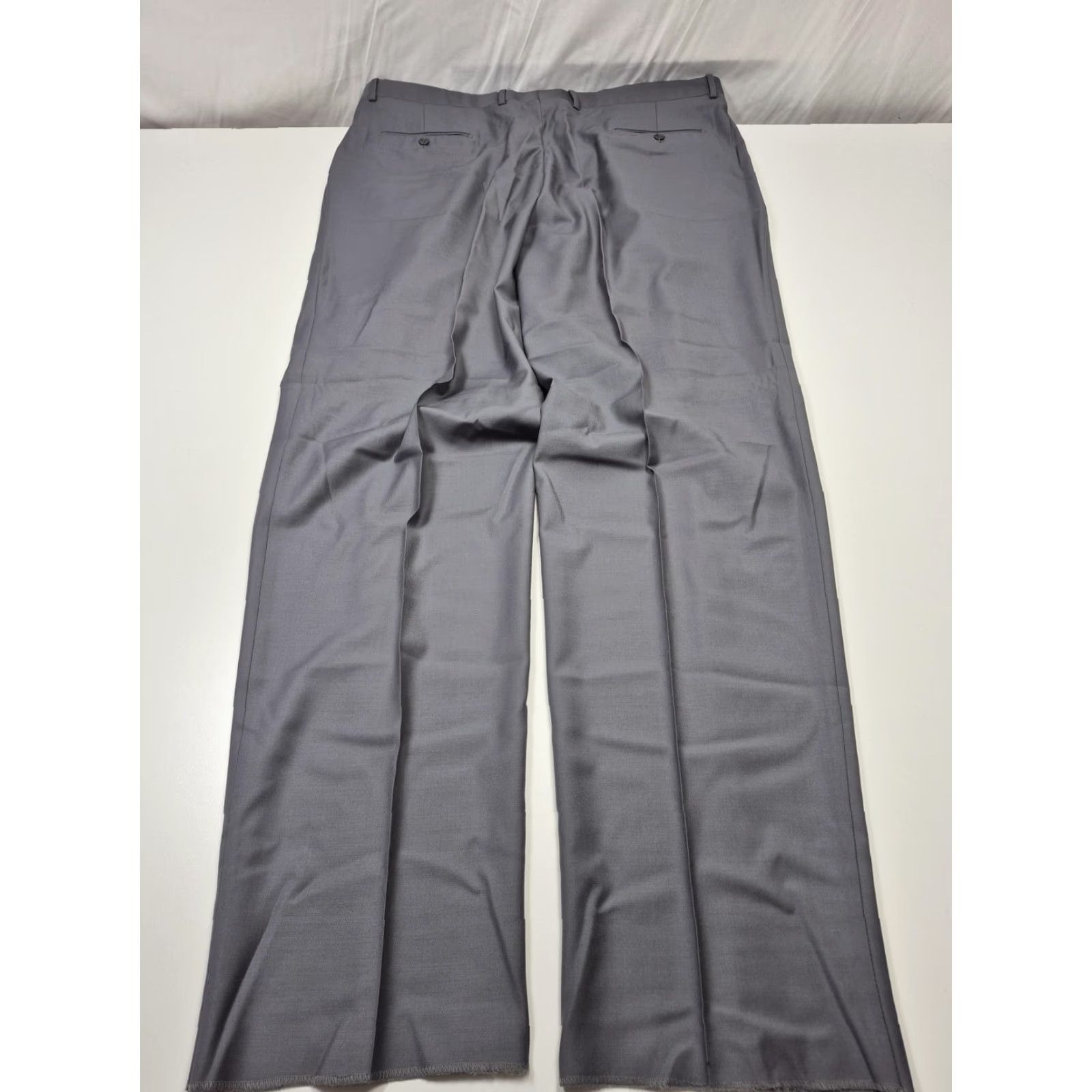 Vintage VTG Zanieri Wool Pants Mens 44x37 Gray Super 100s Pleated Italy Unhemmed NWT Size US 44 / EU 60 - 6 Thumbnail