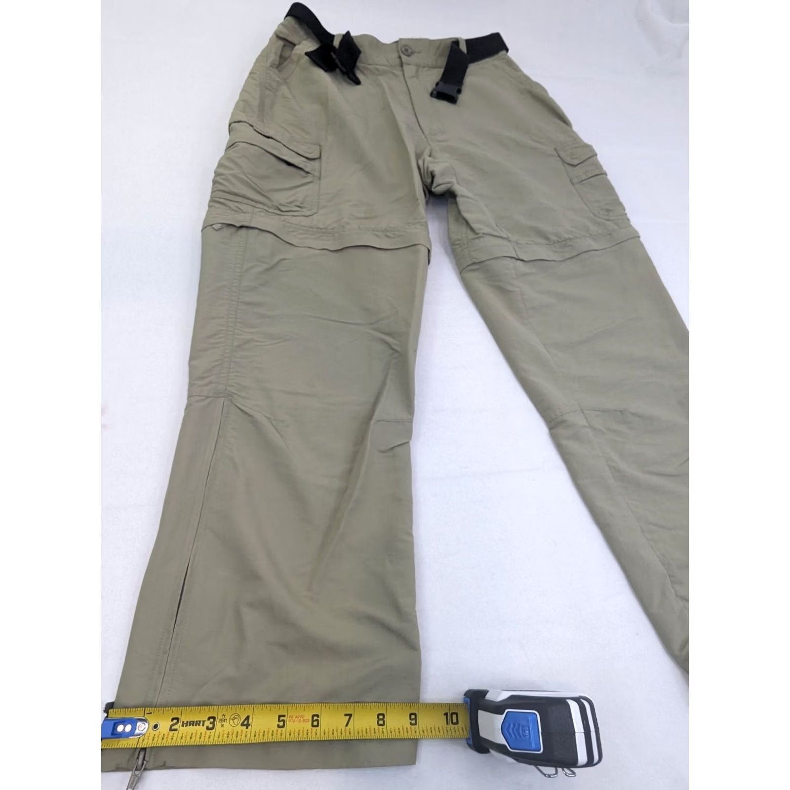 Vintage Cabelas Cargo Pants, 34x28, Khaki Nylon, Convertible, Belt, Regular, Men, 36 TAG/28 True, Outdoor, Vintage: No Size US 34 / EU 50 - 3 Thumbnail