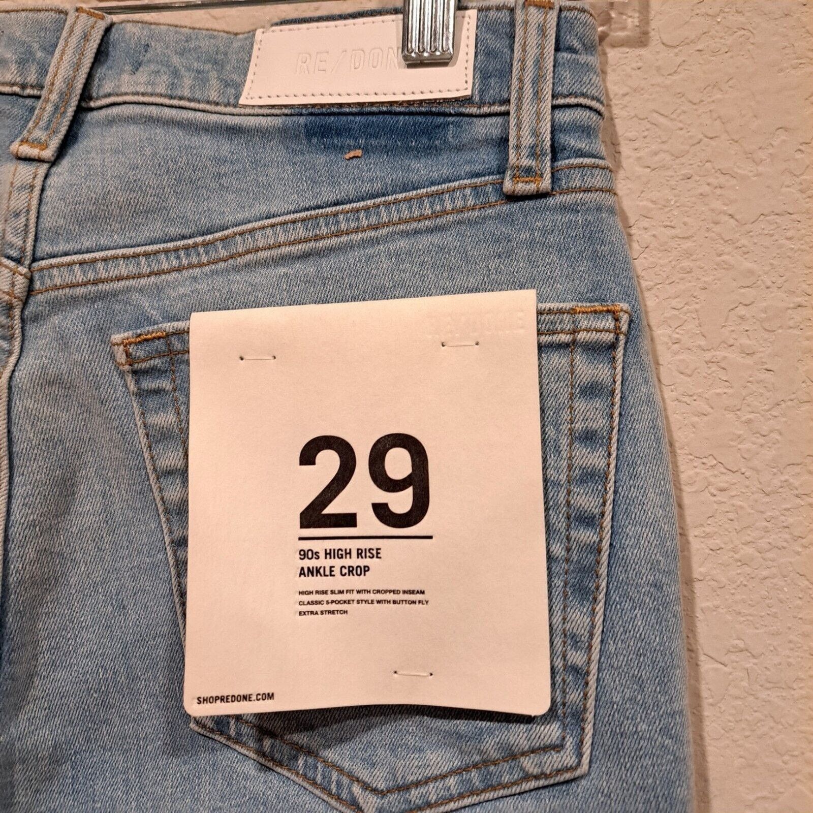 RE/DONE RE/DONE 90s High Rise Ankle Crop Denim Jeans Size 29 - NWT Size 29" - 6 Thumbnail