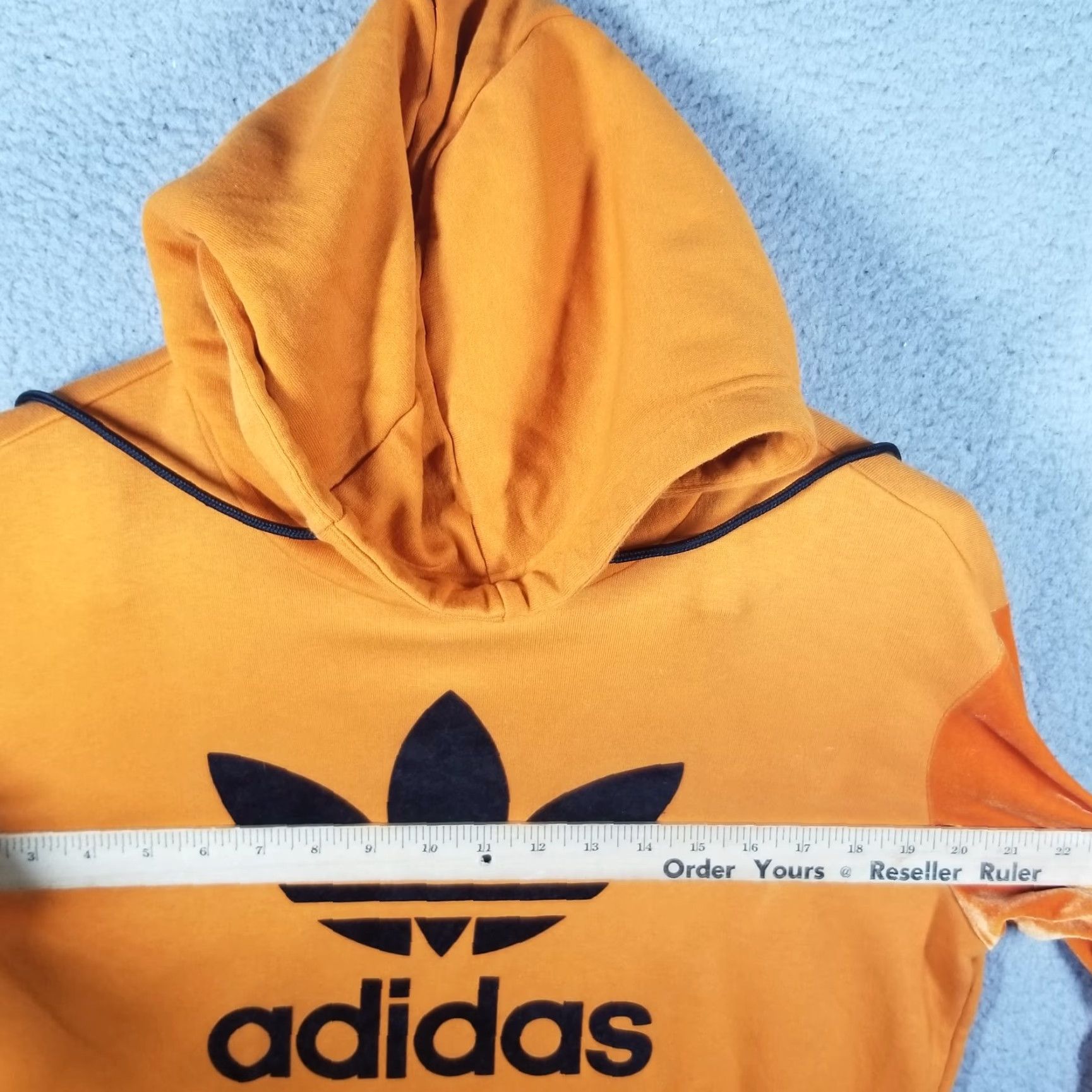 Adidas VINTAGE Adidas Sweatshirt Hoodie Women's Small Velvet Sleeve Logo Tunic All Seasons Orange (Adult Women) Size S / US 4 / IT 40 - 5 Thumbnail