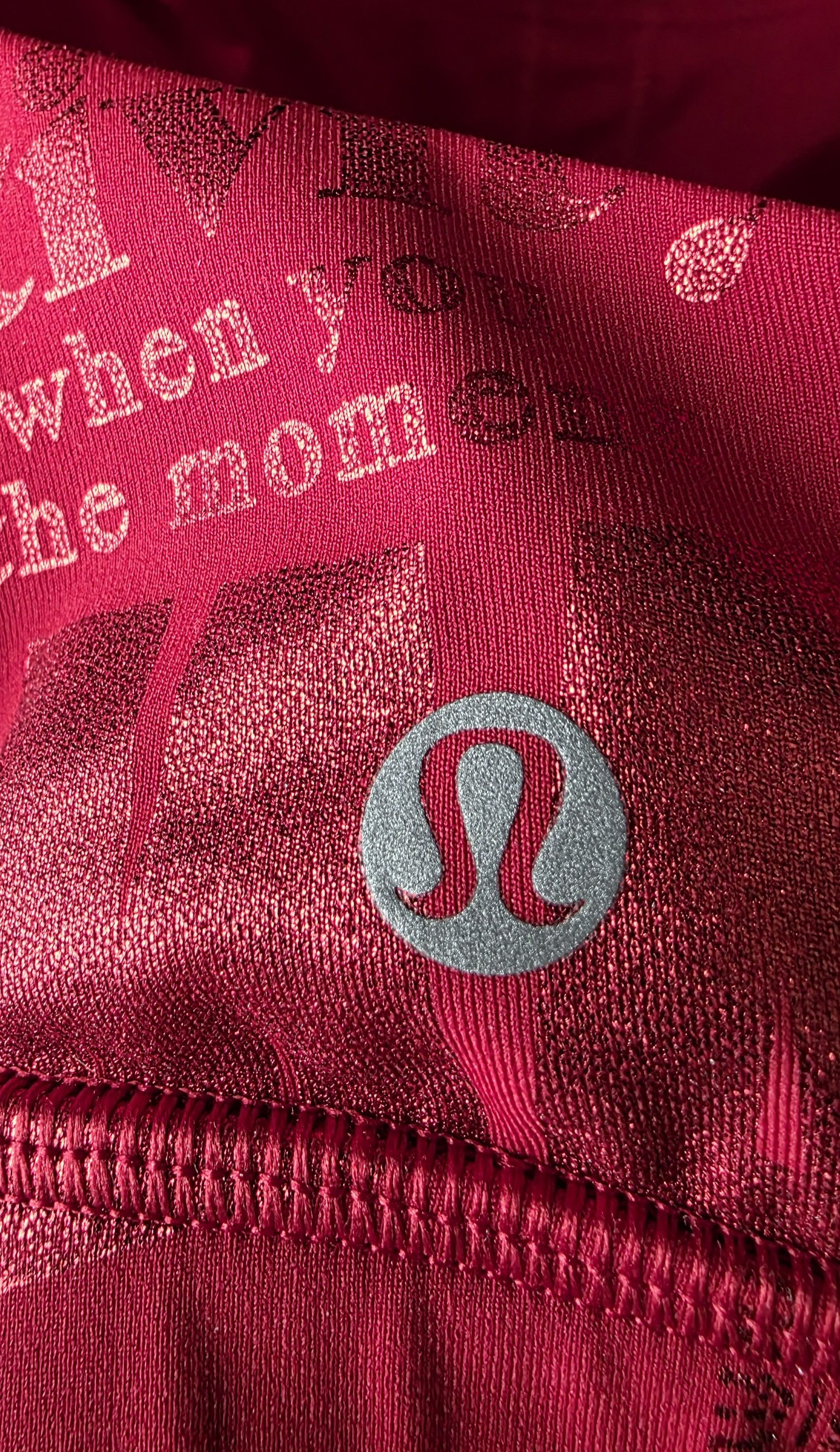 Lululemon NWOT Lululemon Energy Bra Manifesto 20YR Foil Dark Red 10 Size ONE SIZE - 3 Thumbnail
