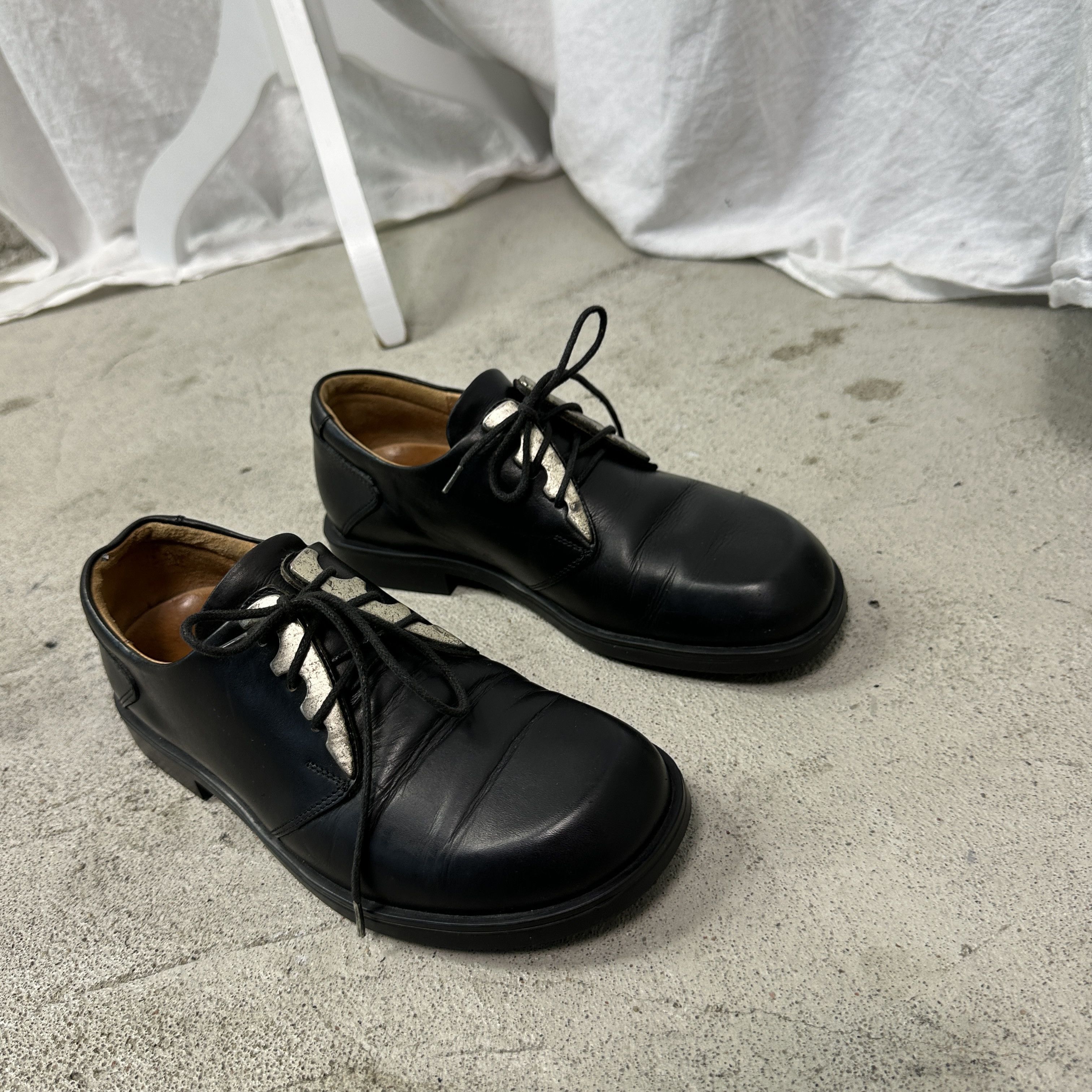 Vintage Vintage Avant Garde Leather Grunge Derby Shoes Y2K Size US 5.5 / IT 35.5 - 5 Thumbnail