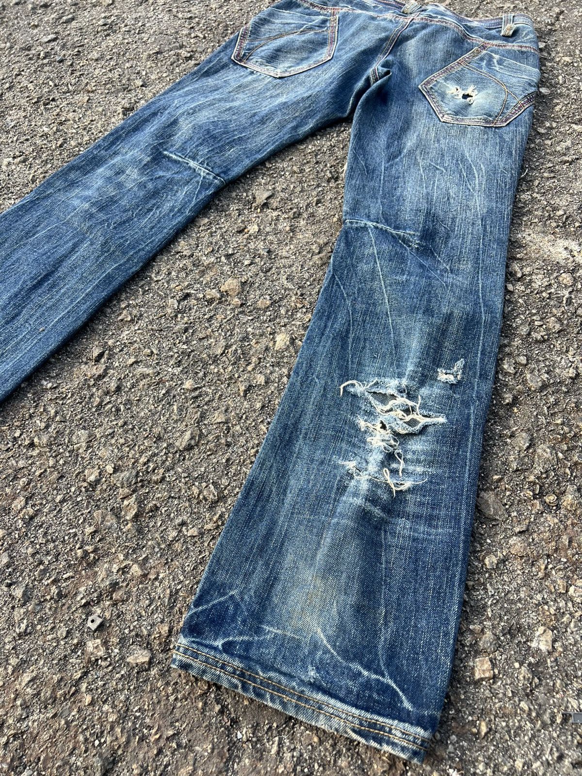 Japanese Brand Unknown Distressed Denim Size US 32 / EU 48 - 13 Thumbnail