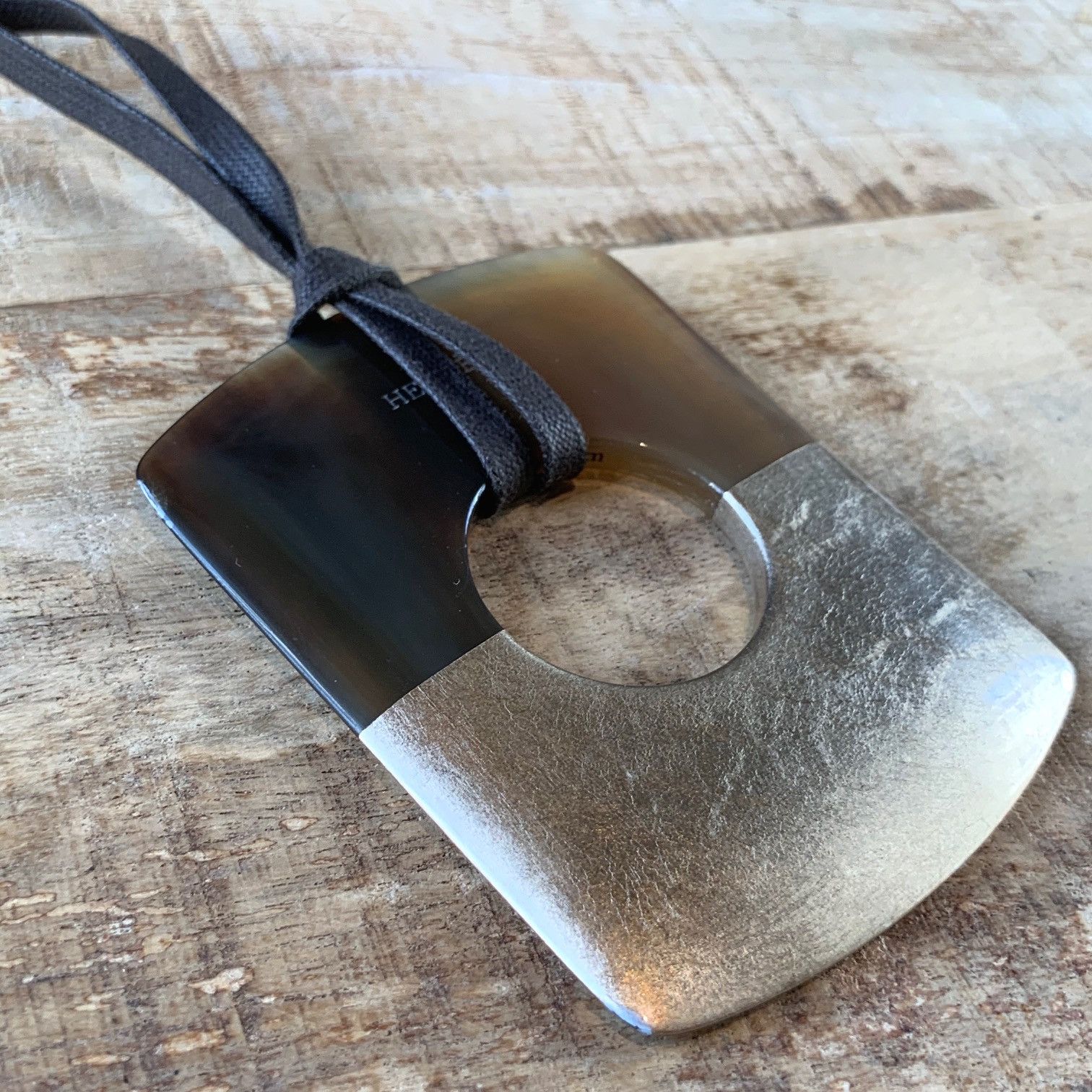 Hermes Hermès Dalva Horn Pendant Cord Necklace Size ONE SIZE - 7 Thumbnail