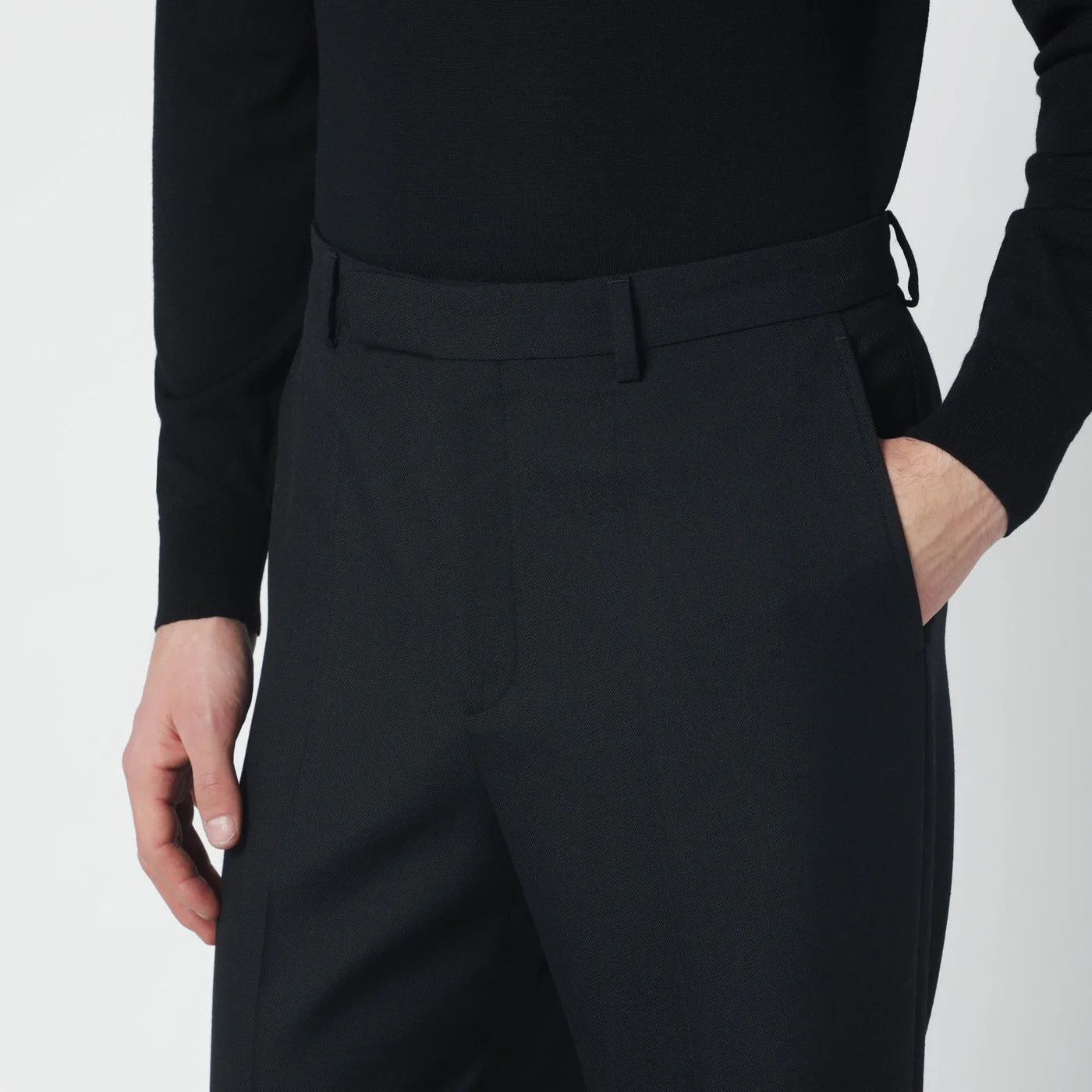 Valentino o1d2blof0326 Wool Pants in Black Size US 30 / EU 46 - 4 Thumbnail