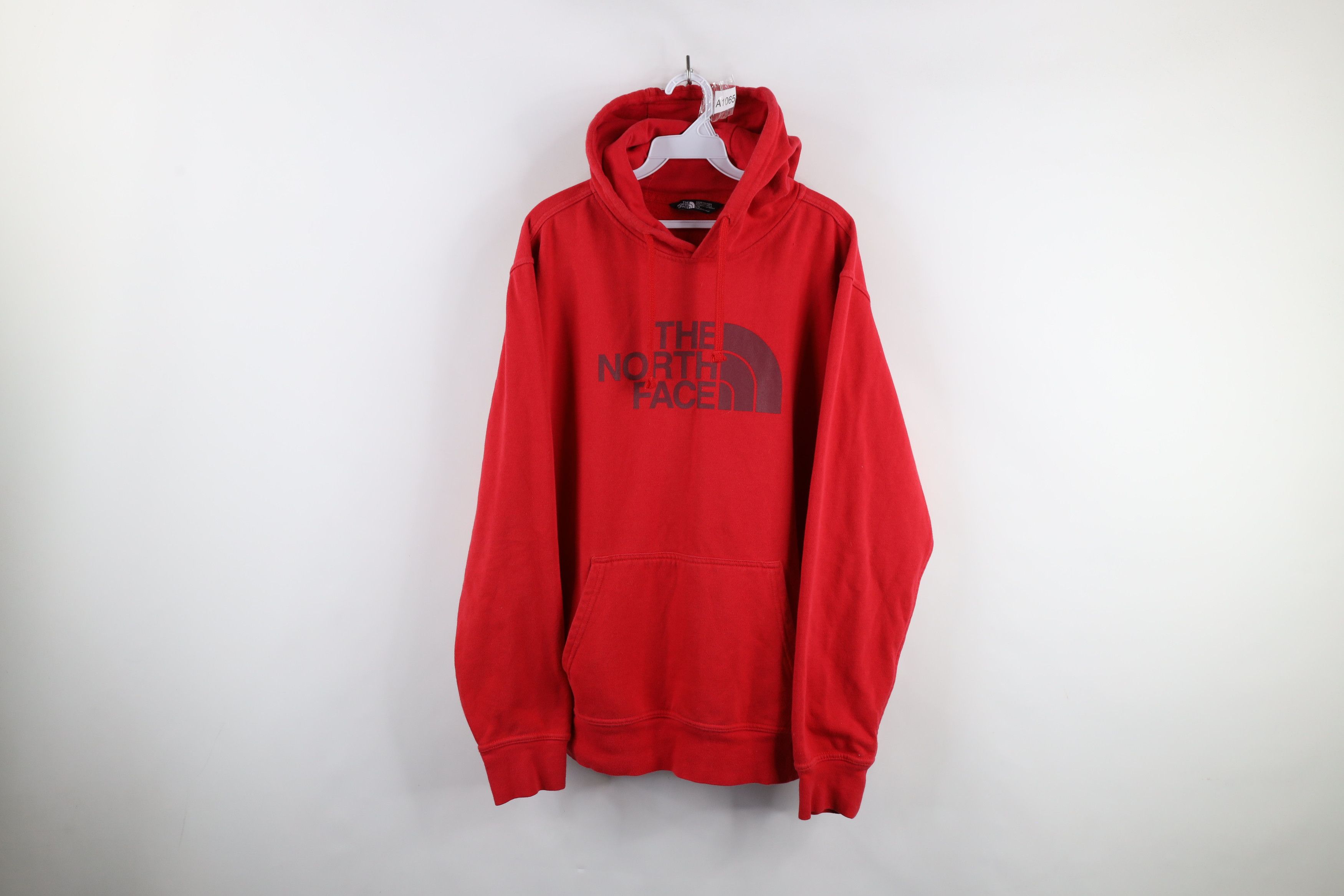 The North Face × Vintage Vintage The North Face Out Big Logo Hoodie Sweatshirt Red Size US L / EU 52-54 / 3 - 1 Thumbnail